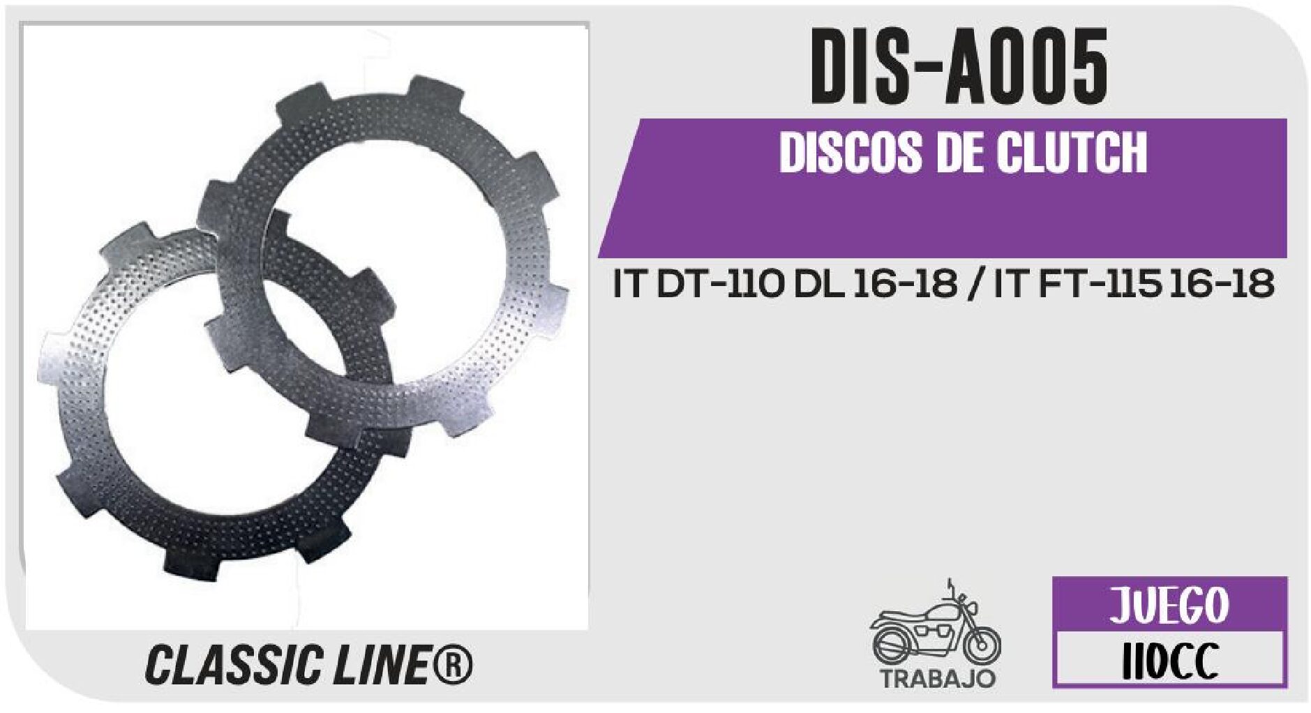 DISCOS DE CLUTCH  DIS-A005