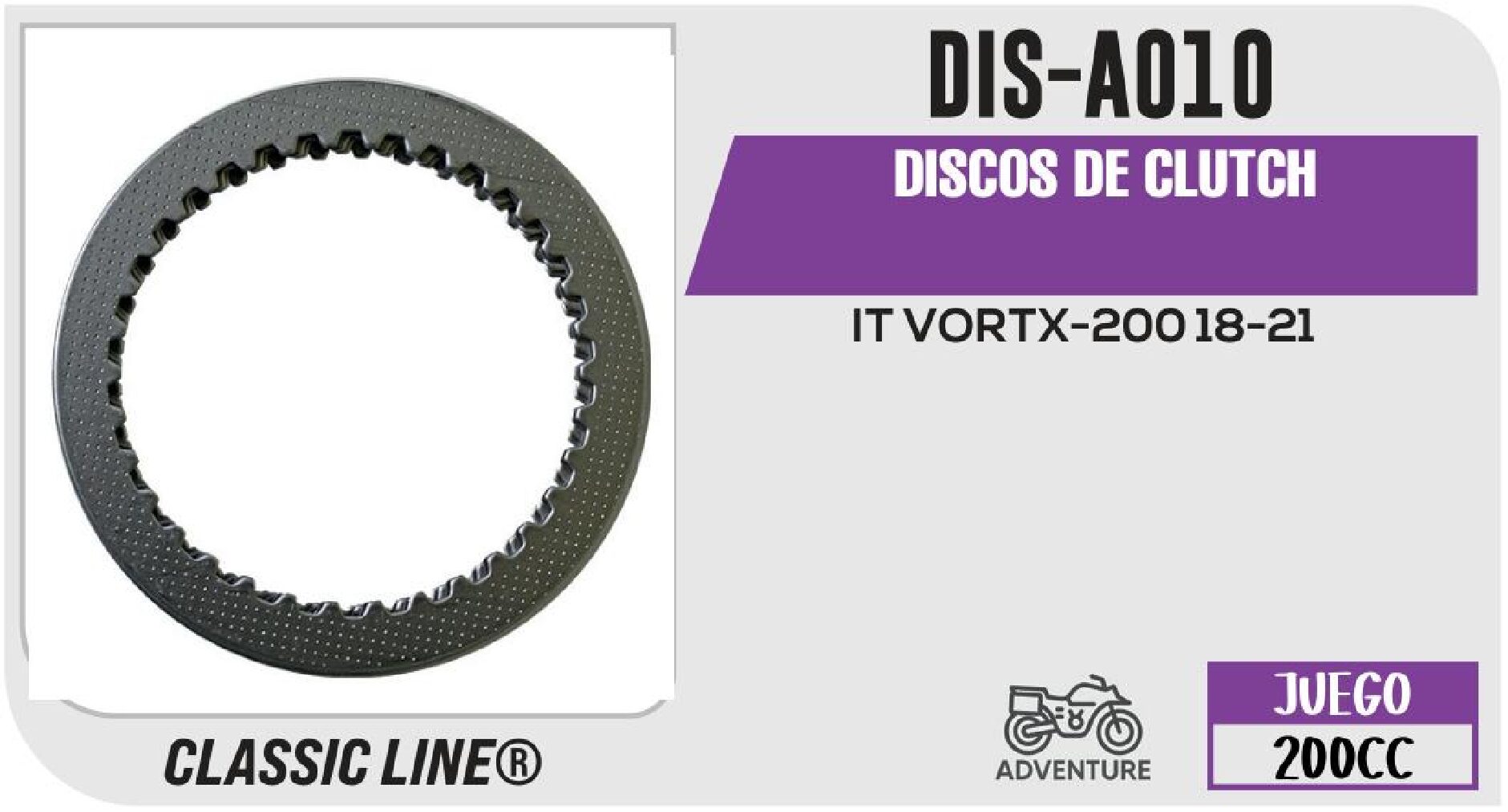 DISCOS DE CLUTCH  DIS-A010