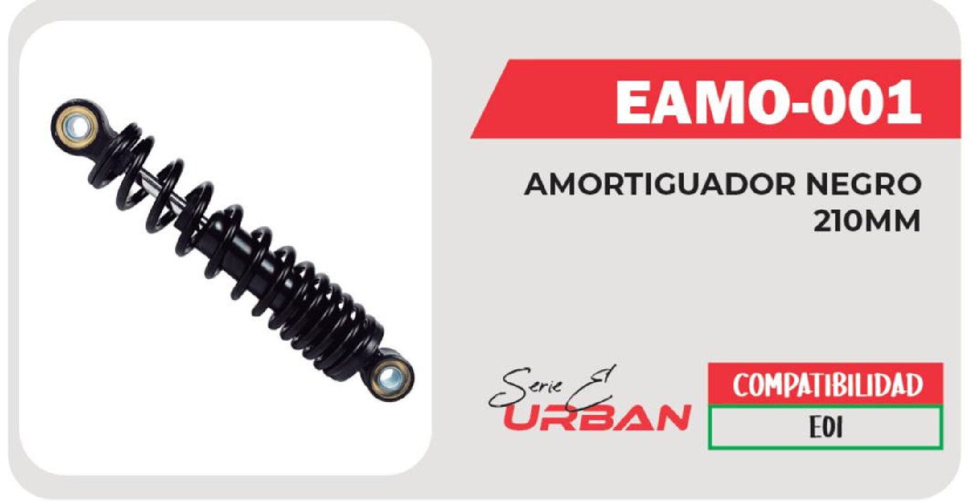 AMORTIGUADOR NEGRO 210 mm  EAMO-001