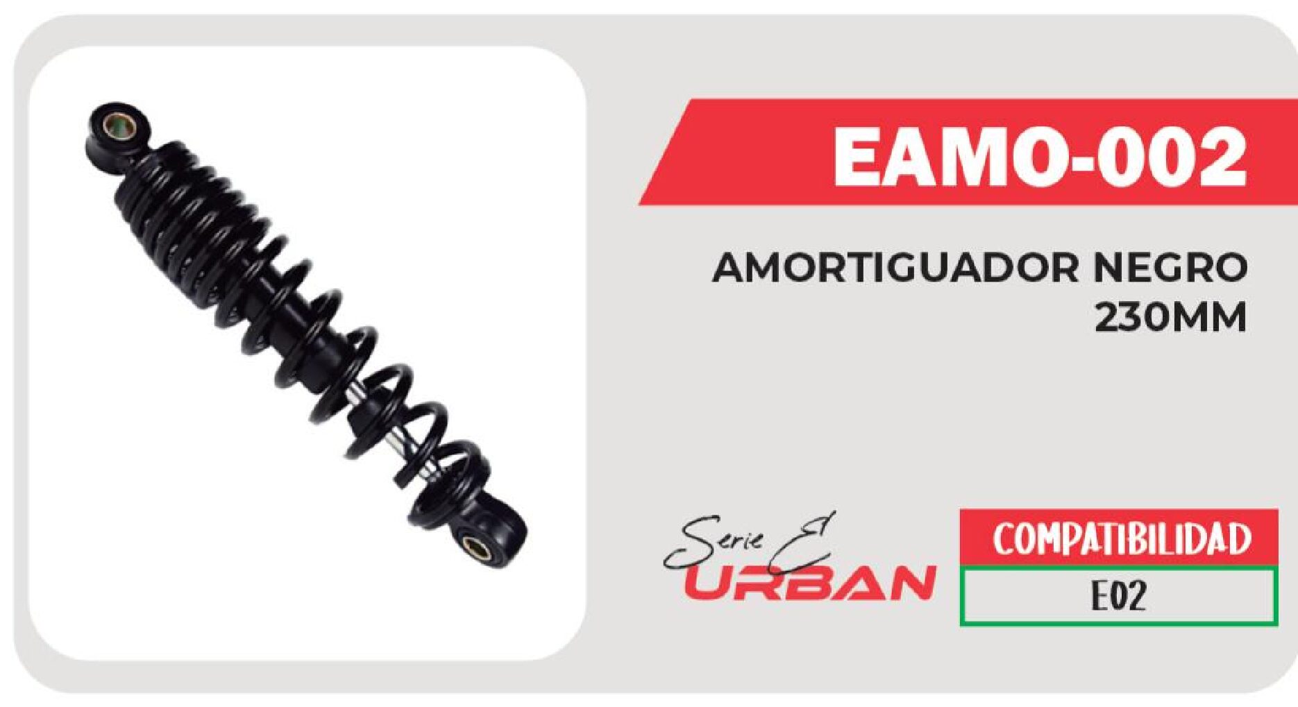 AMORTIGUADOR NEGRO 230 mm  EAMO-002