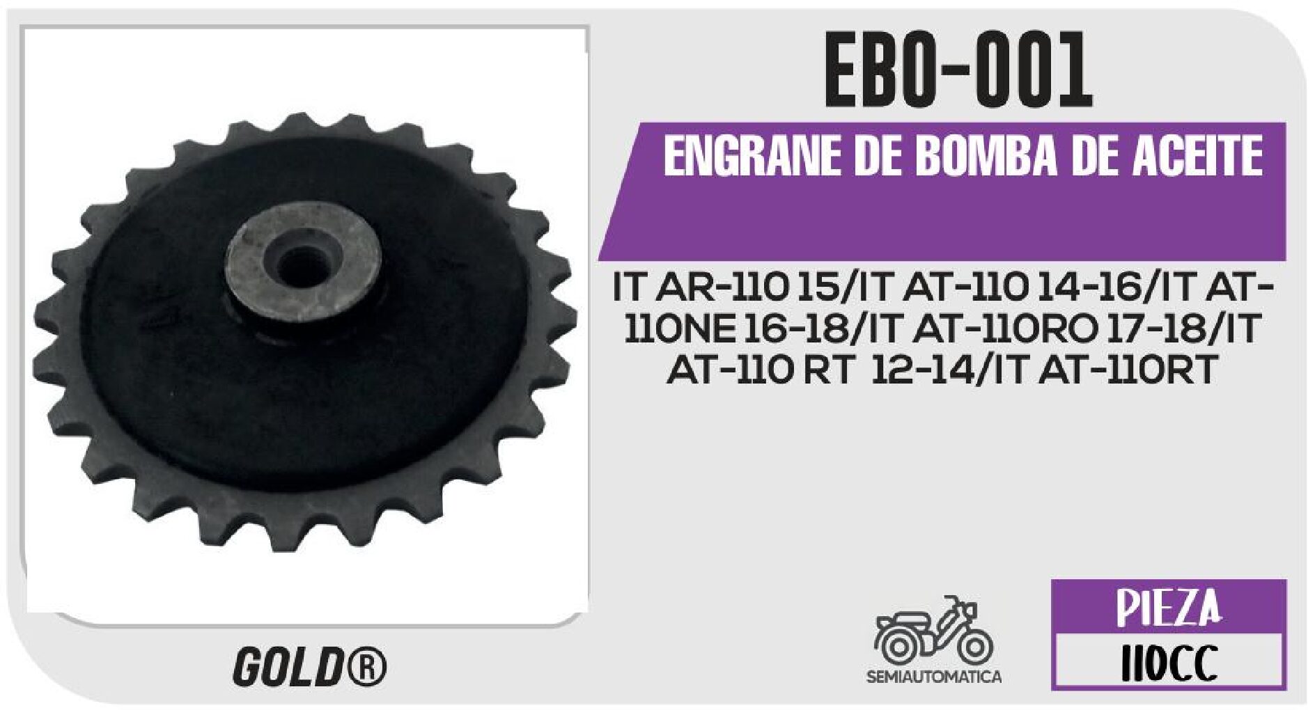 ENGRANE DE BOMBA DE ACEITE  EBO-001