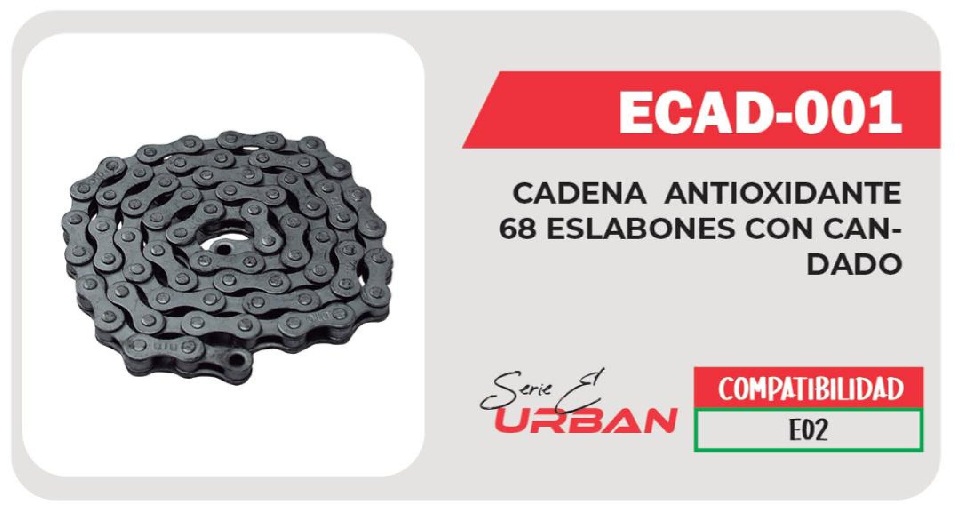 CADENA INOXIDABLE 68 ESLABONES  ECAD-001