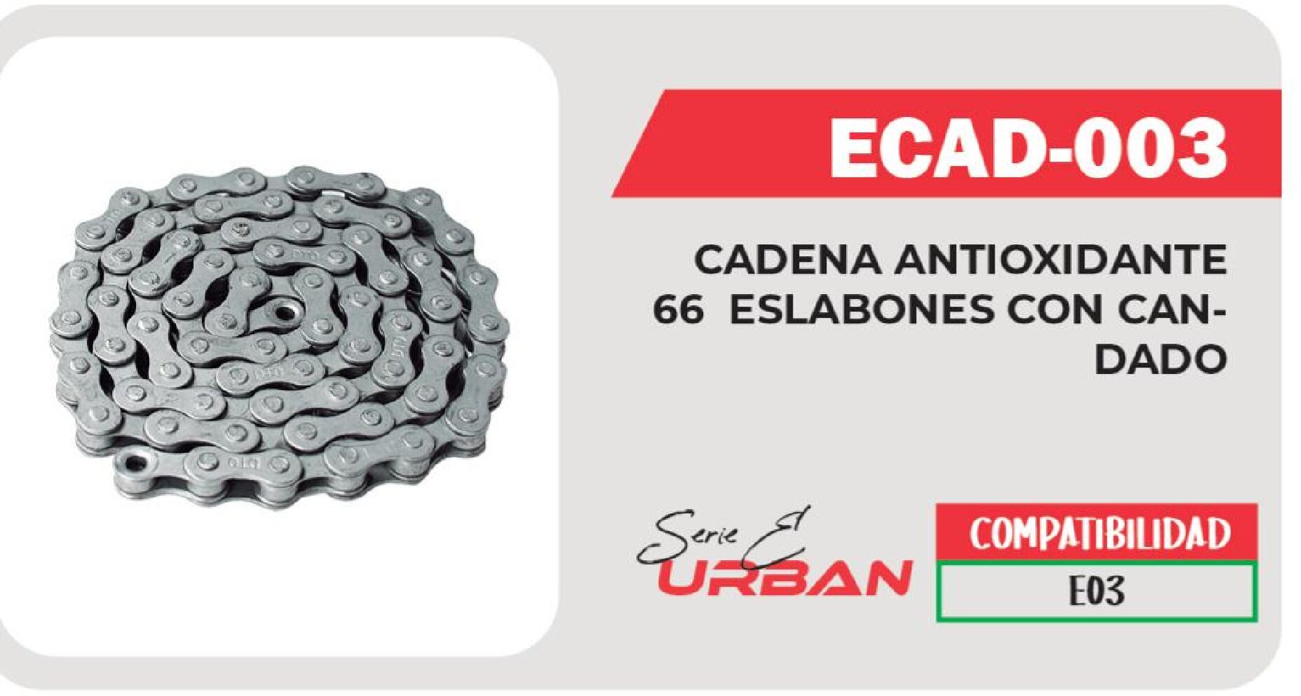 CADENA INOXIDABLE 66 ESLABONES  ECAD-003