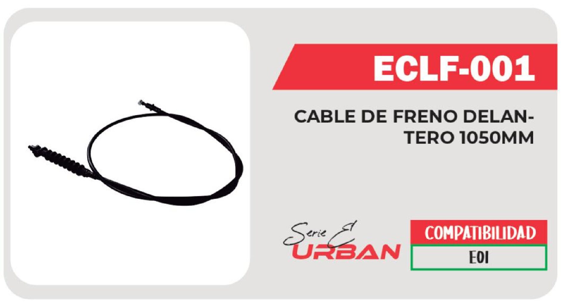 CABLE DE FRENO DELANTERO 1050 mm  ECLF-001