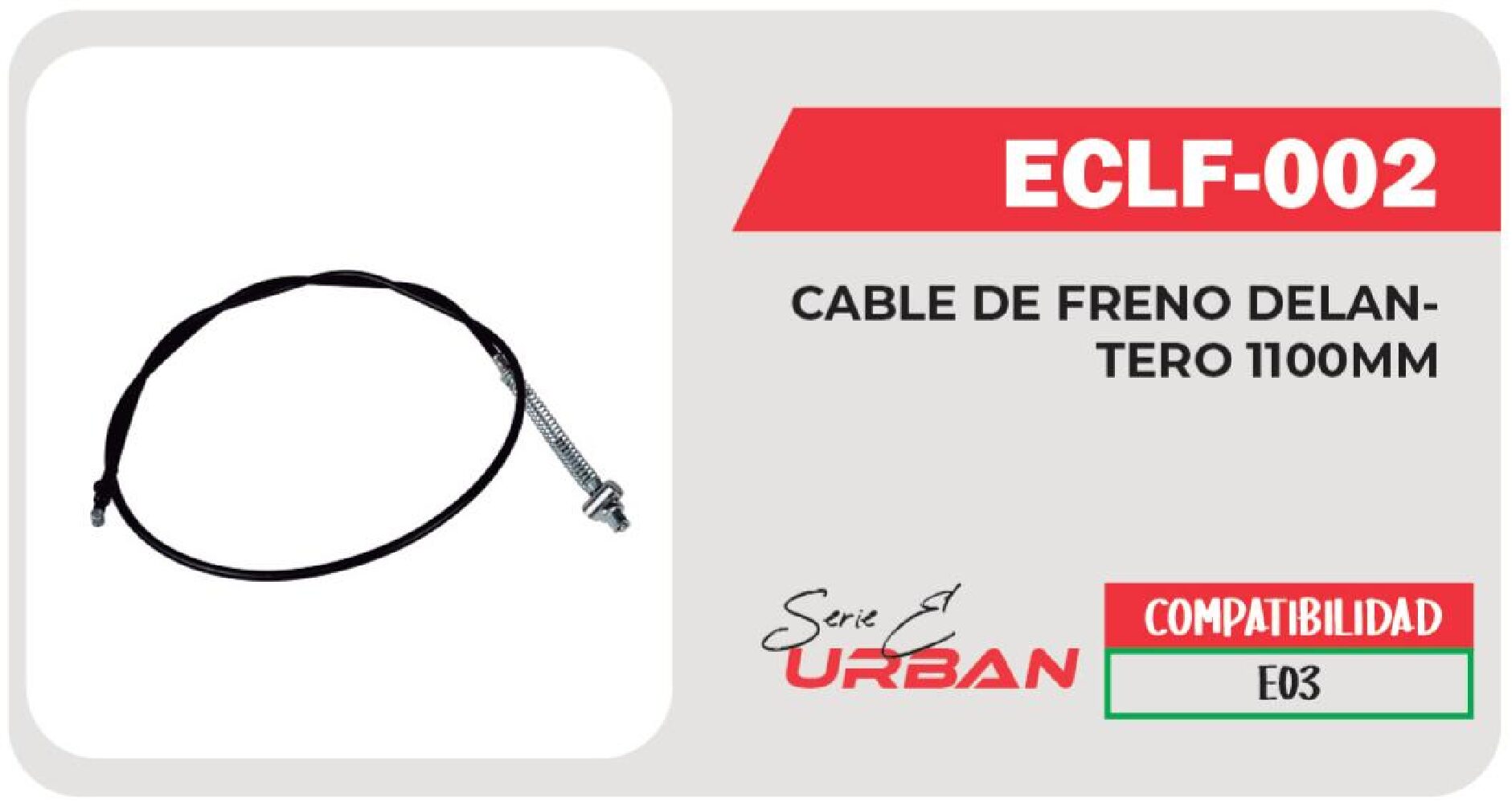 CABLE DE FRENO DELANTERO 1100 mm  ECLF-002