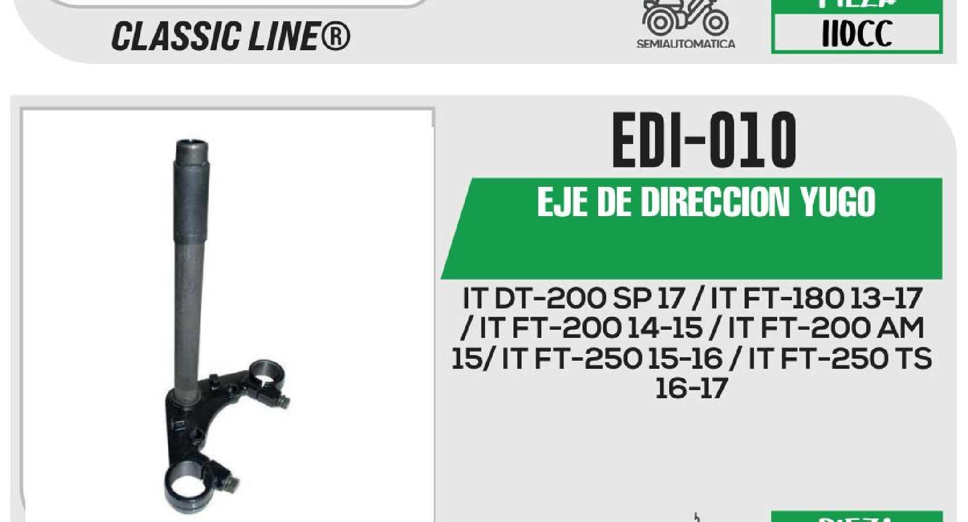 EJE DE DIRECCION YUGO  EDI-010