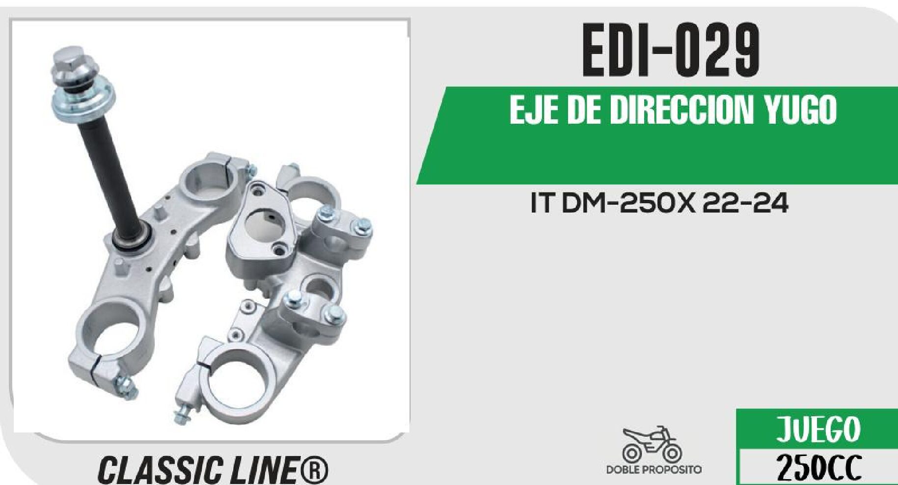 EJE DE DIRECCION YUGO CON BASE DE MANUBRIO  EDI-029