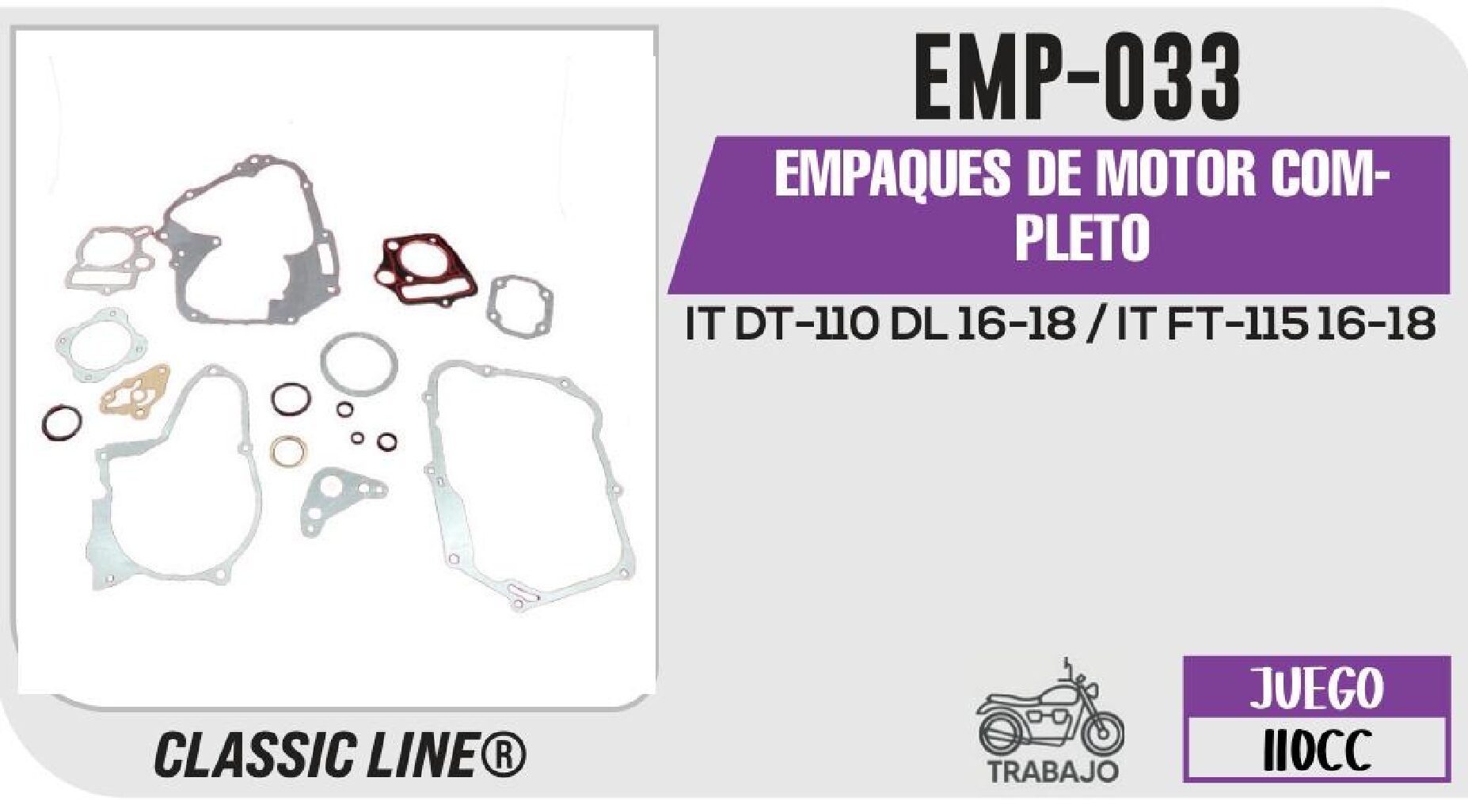 EMPAQUE DE MOTOR COMPLETO / EMP-033