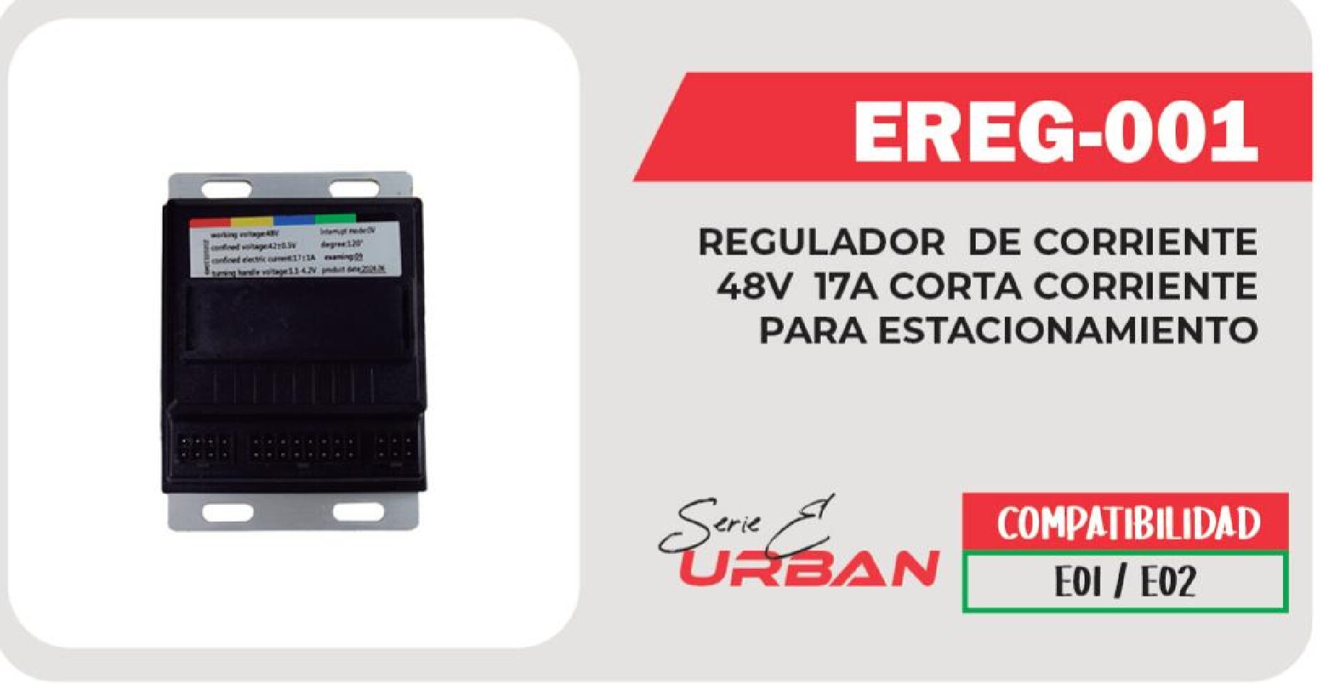 REGULADOR DE CORRIENTE 42V 17A CORTA CORRIENTE PARA ESTACIONAMIENTO / EREG-001