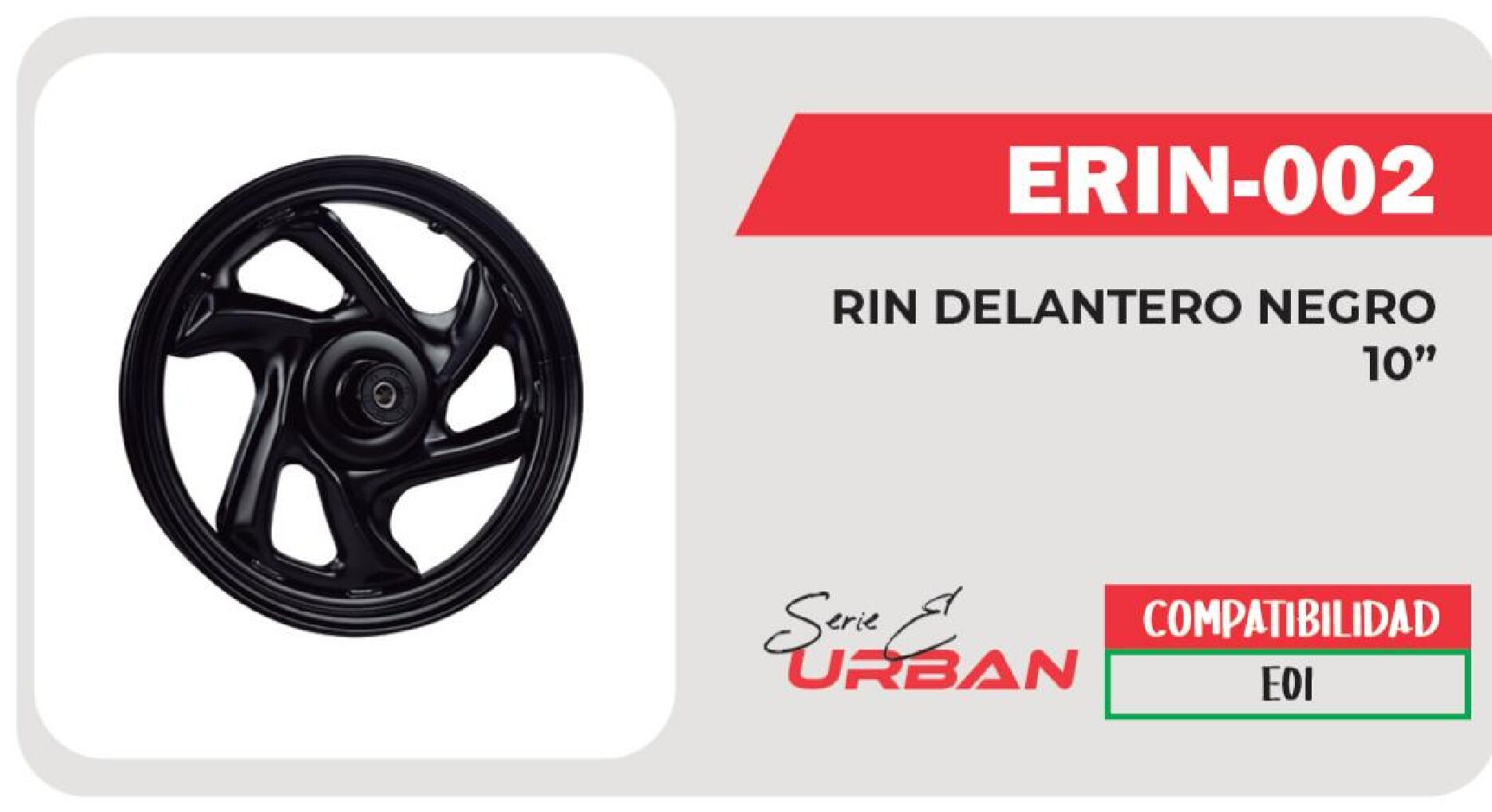 RIN DELANTERO NEGRO 10 / ERIN-002