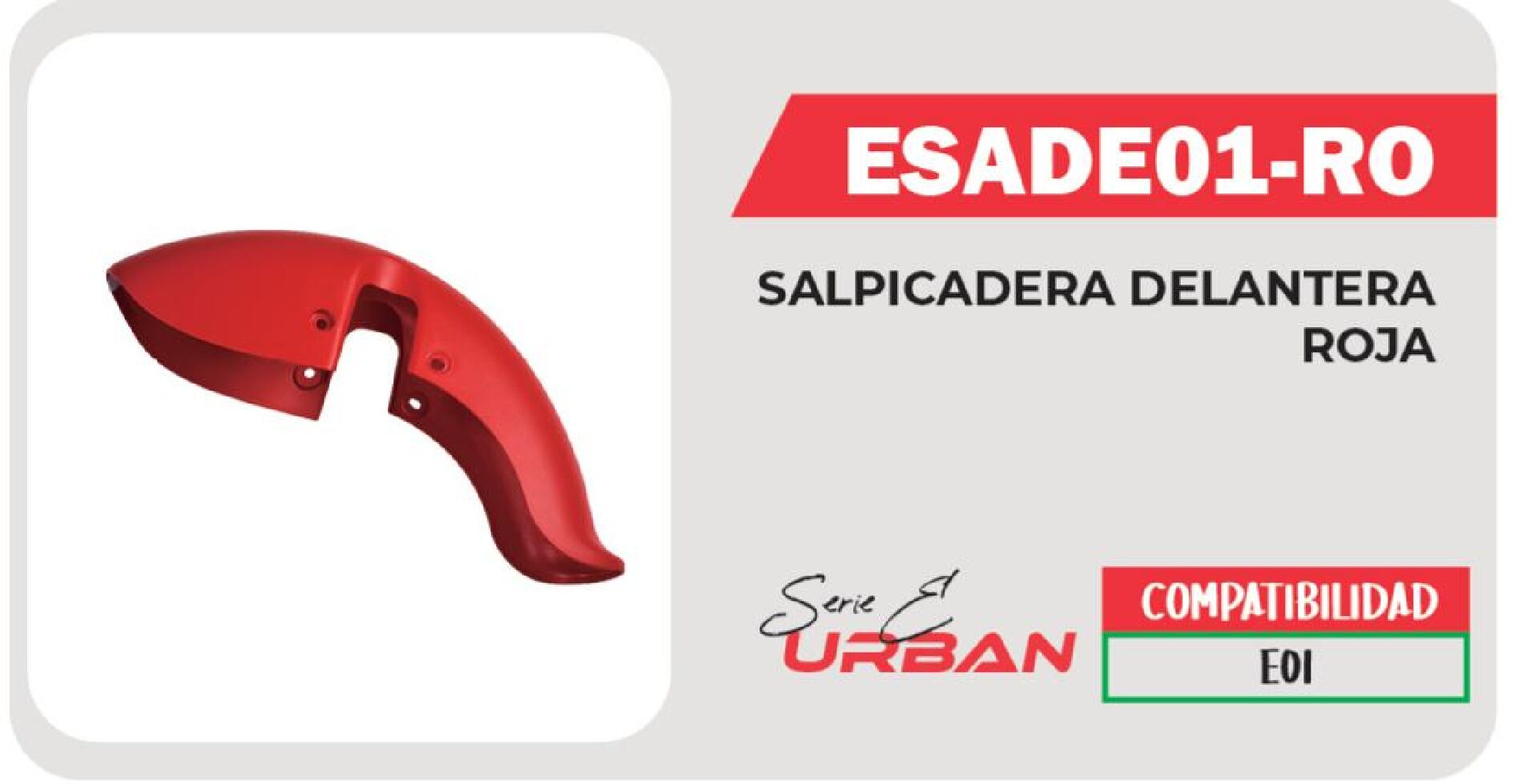 SALPICADERA DELANTERA ROJA / ESADE01-RO