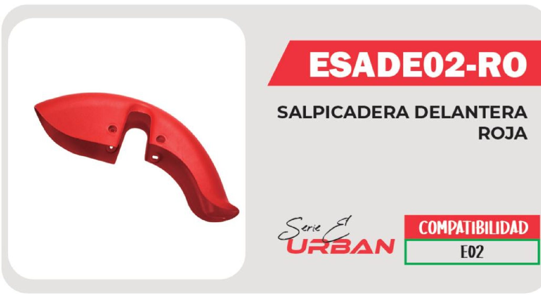 SALPICADERA DELANTERA ROJA / ESADE02-RO