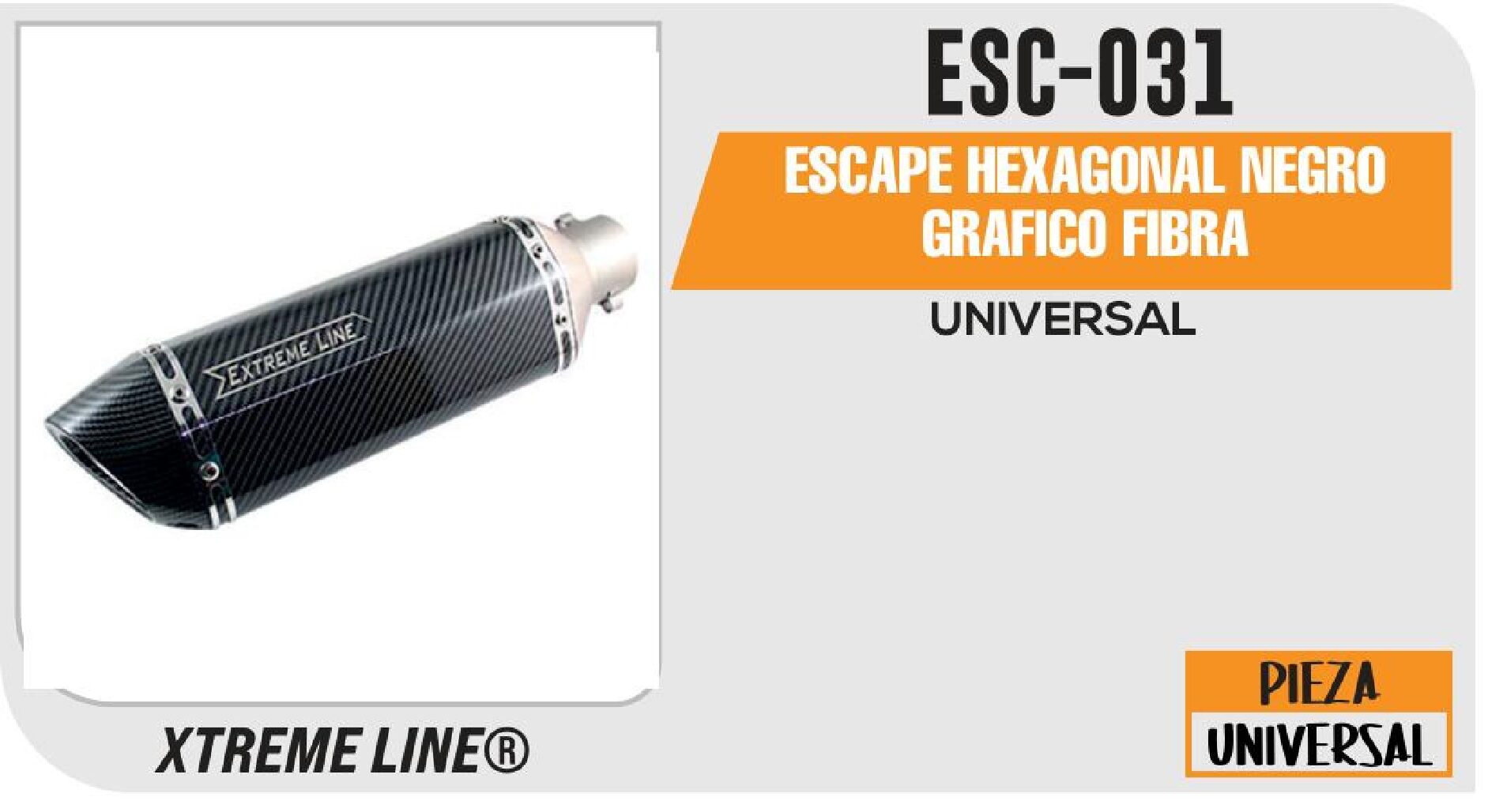 FIN - ESCAPE HEXAGONAL NEGRO GRAFICO FIBRA / ESC-031