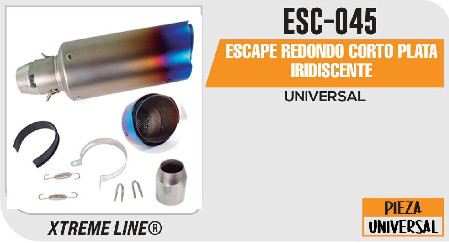 ESCAPE REDONDO CORTO PLATA IRIDISCENTE / ESC-045