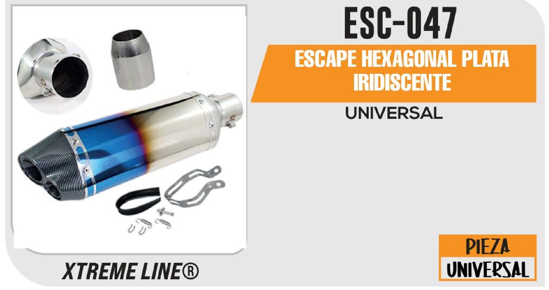 ESCAPE HEXAGONAL PLATA IRIDISCENTE / ESC-047