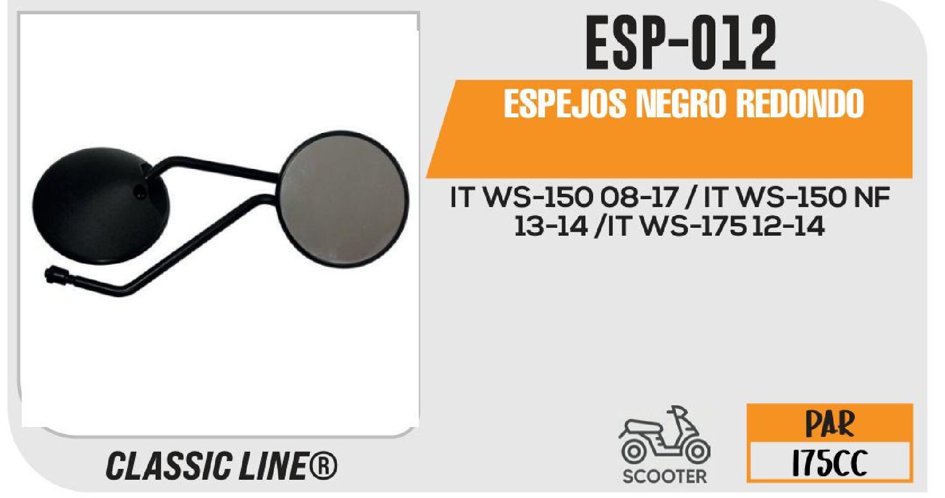 ESPEJOS NEGRO REDONDO / ESP-012