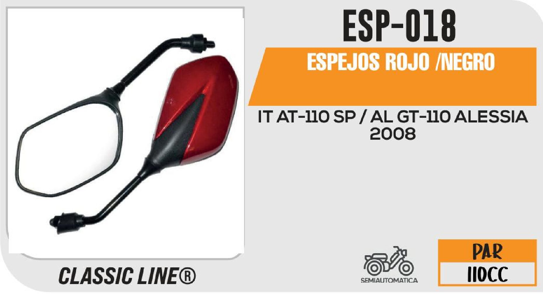 ESP-018 ESPEJOS ROJO /NEGRO / ESP-018