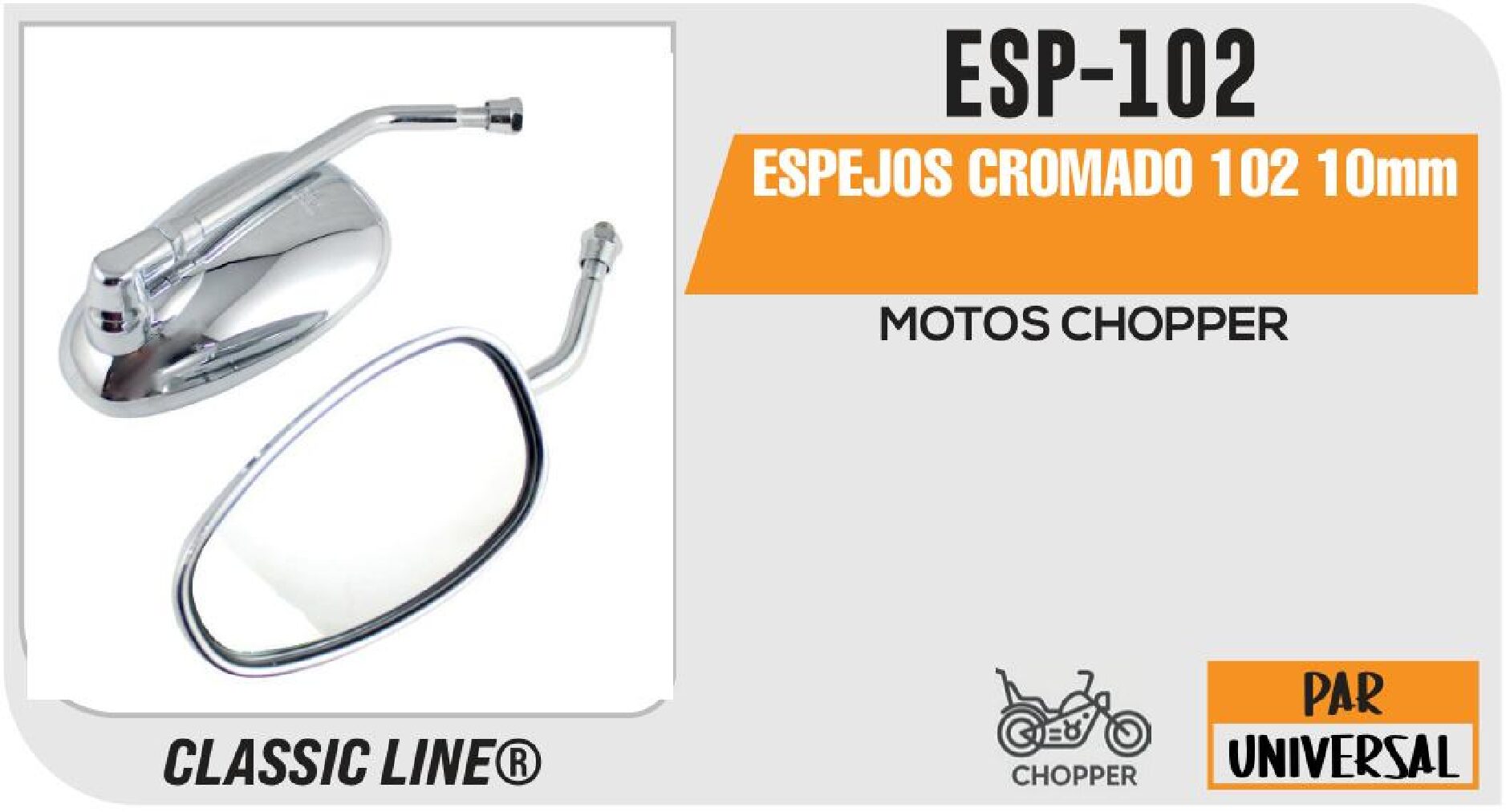 ESPEJOS CROMADO 102 10mm / ESP-102