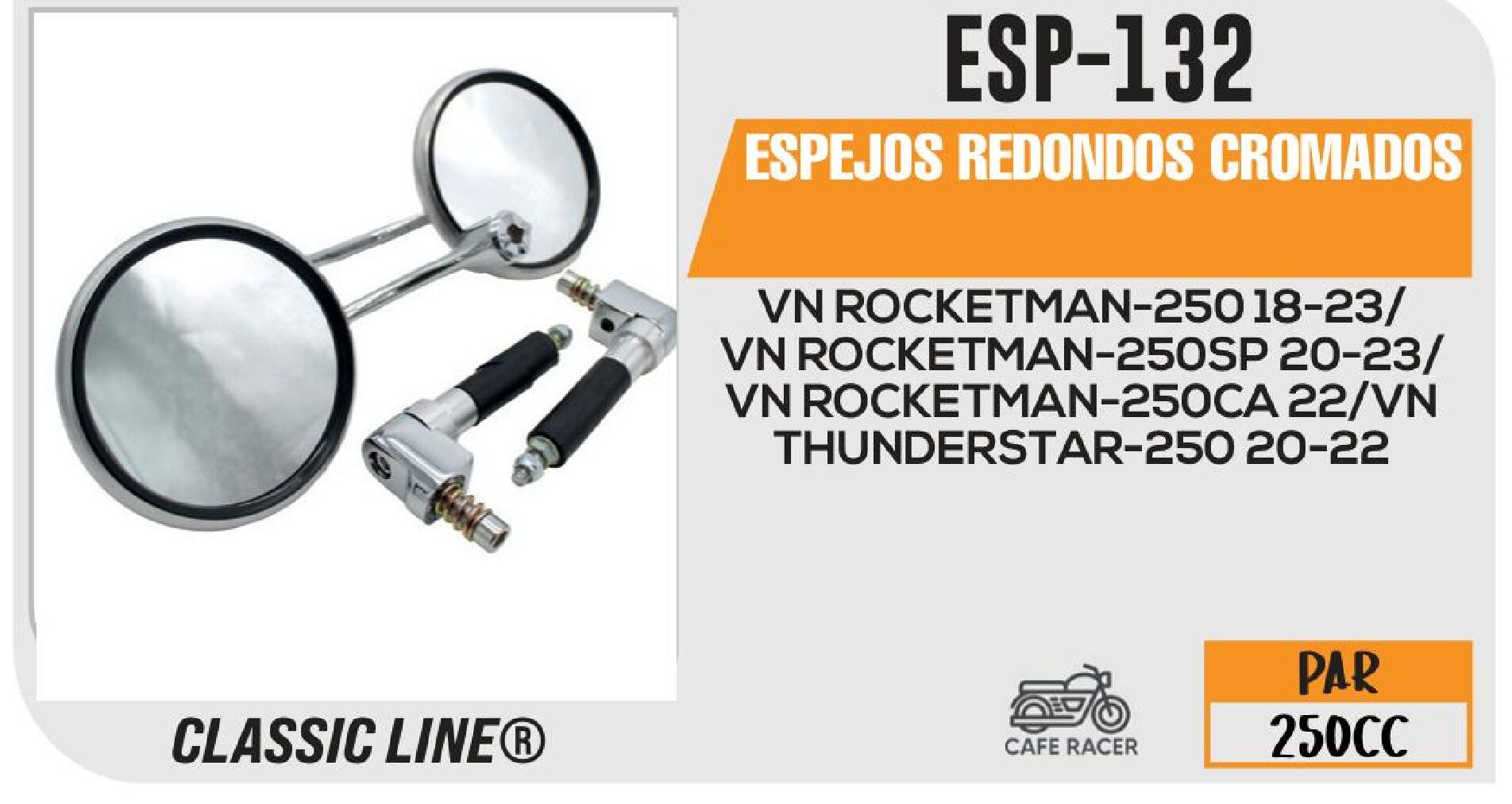 ESP-132 ESPEJOS REDONDOS CROMADOS / ESP-132
