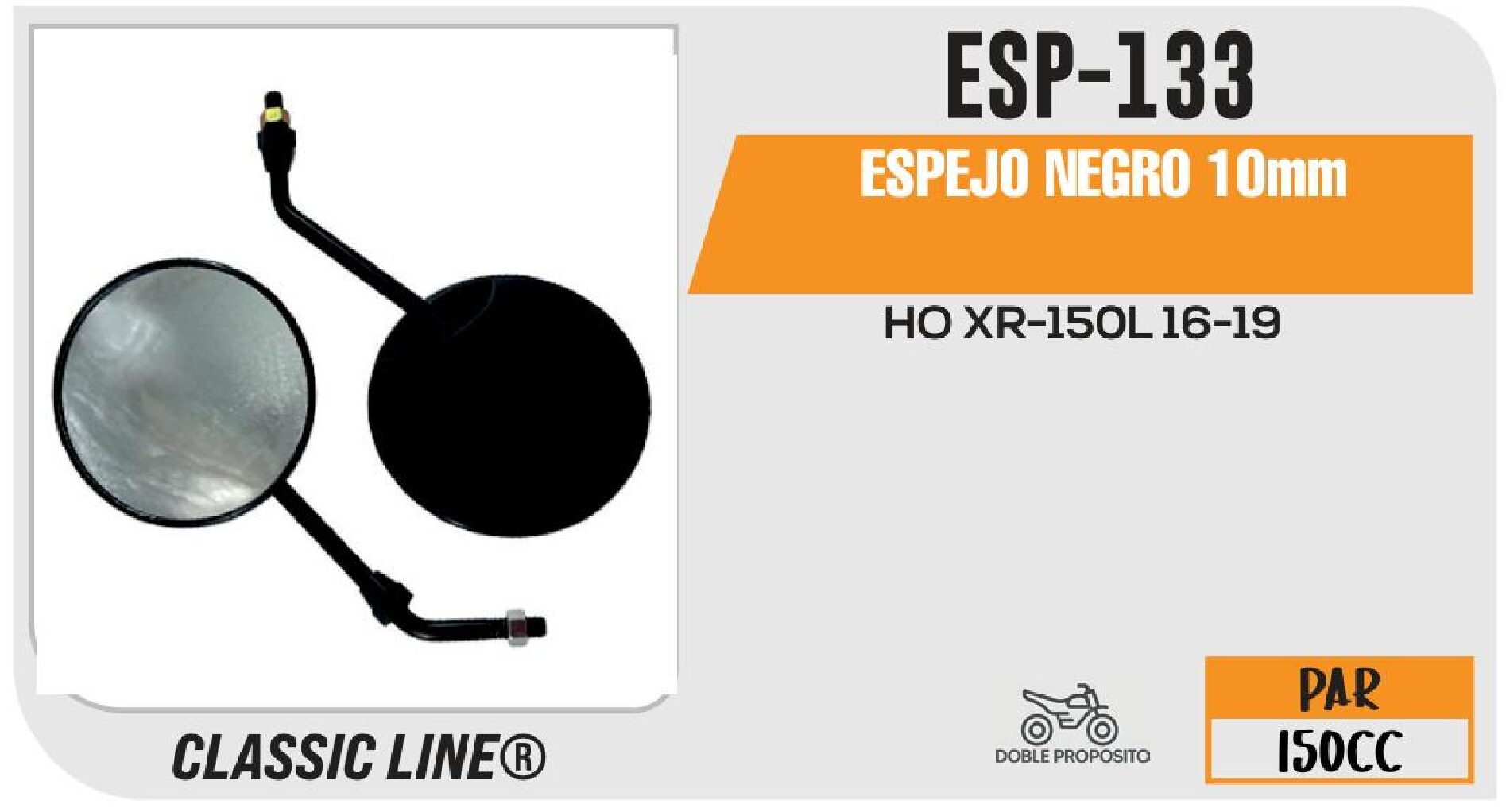 ESPEJO NEGRO 10mm / ESP-133