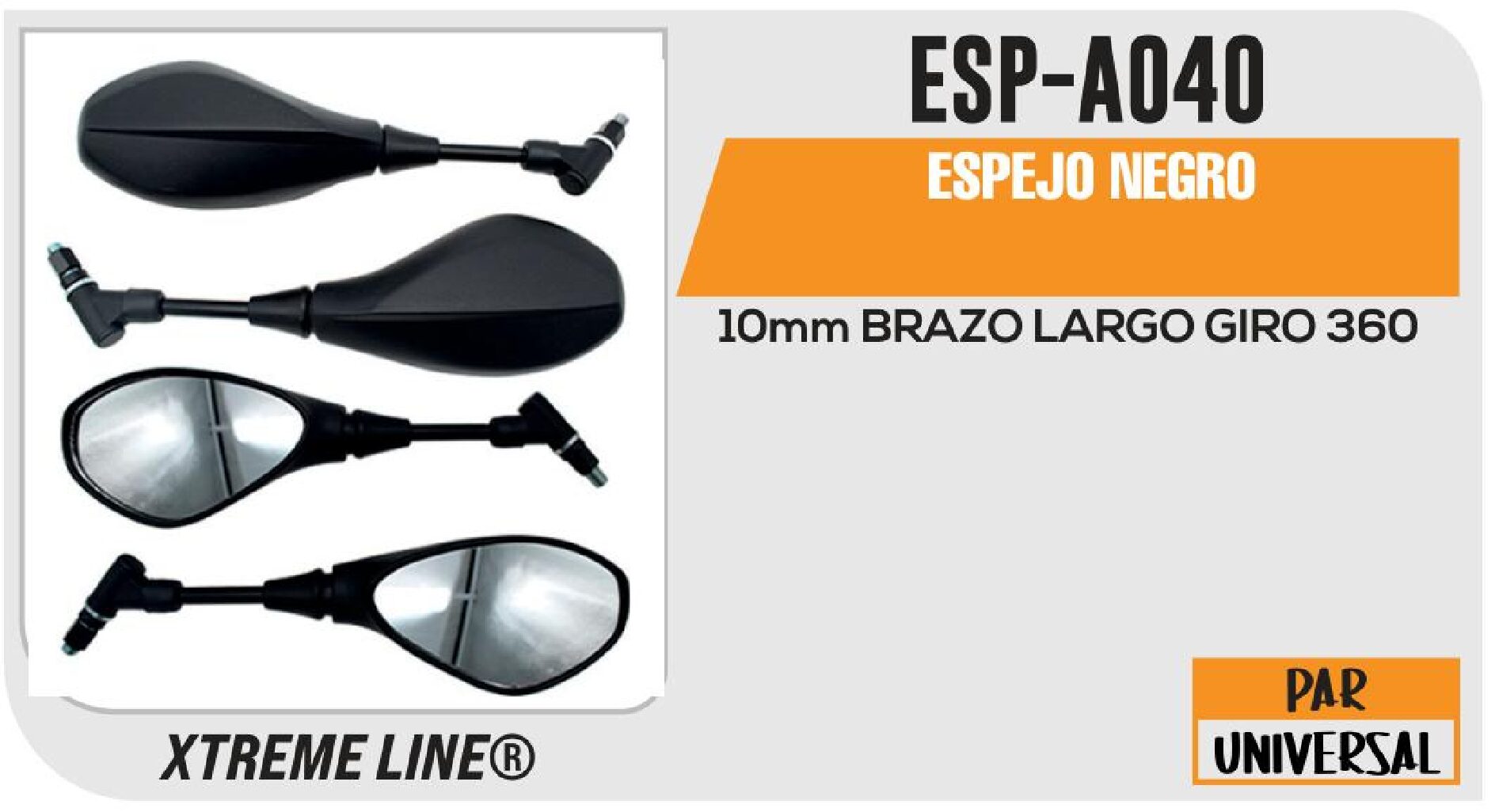 ESPEJO NEGRO 10mm / ESP-A040
