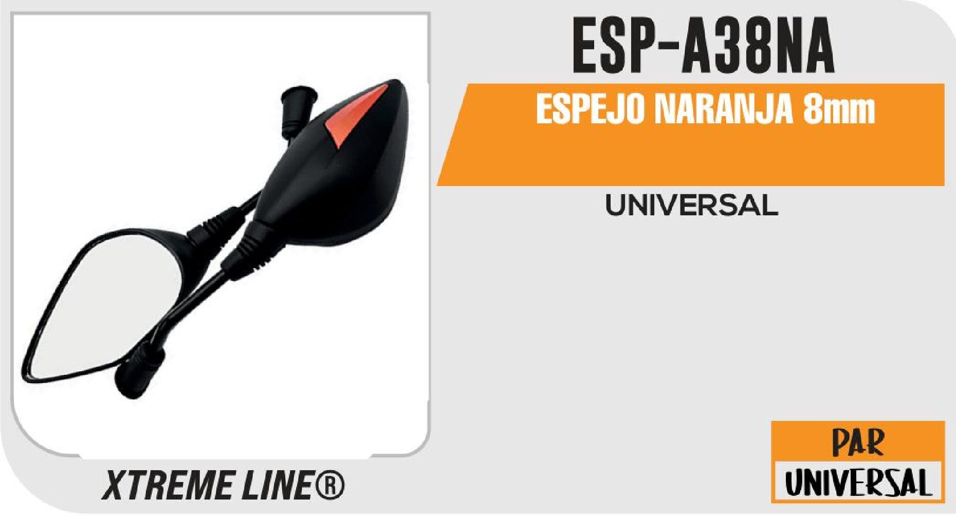 REGALO - ESPEJO NARANJA 8MM / ESP-A38NA