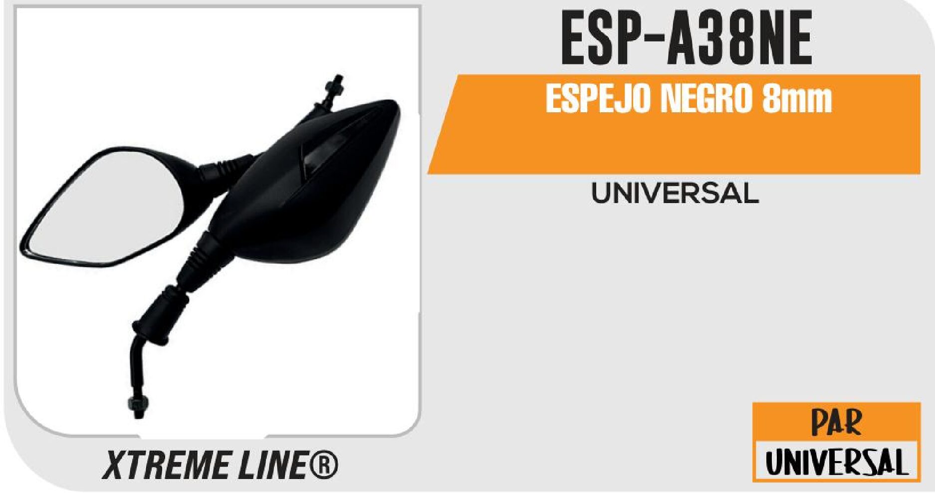 REGALO - ESPEJO NEGRO 8MM / ESP-A38NE