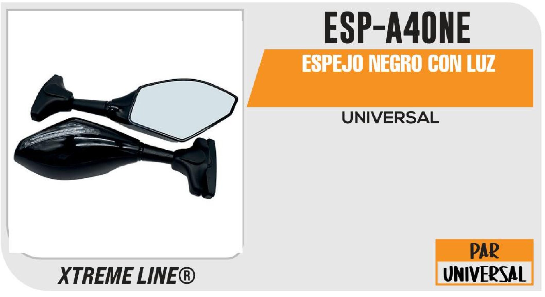 FIN - ESPEJO NEGRO CON LUZ / ESP-A40NE