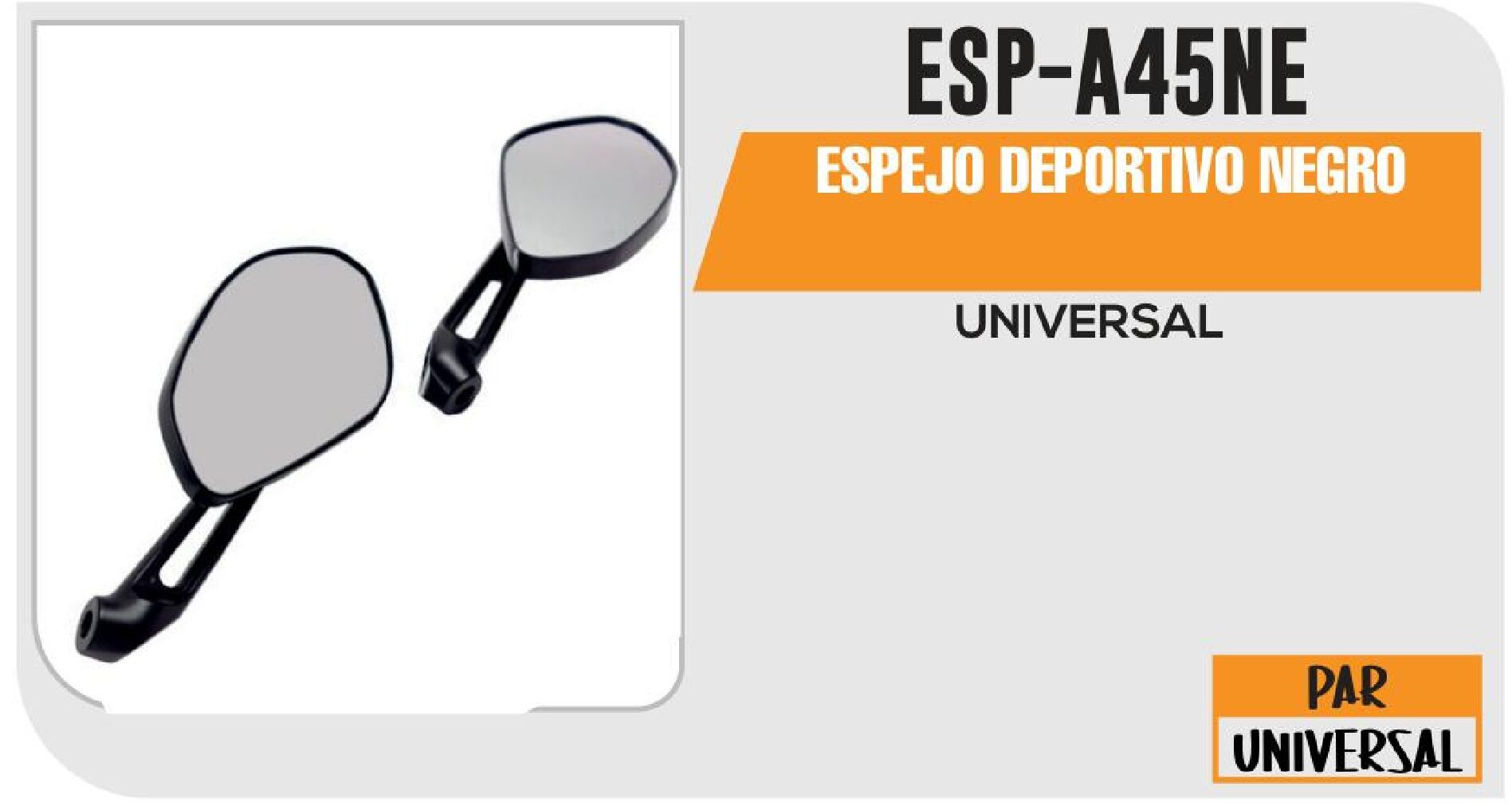 FIN - ESPEJO DEPORTIVO NEGRO / ESP-A45NE