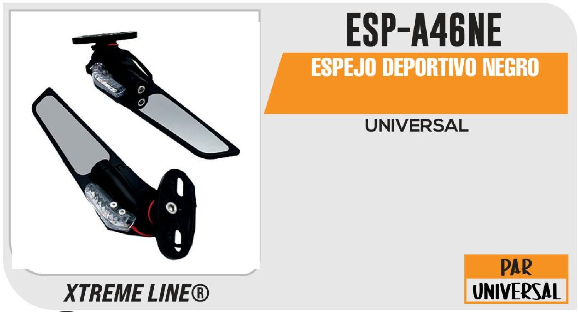 ESPEJO DEPORTIVO NEGRO / ESP-A46NE