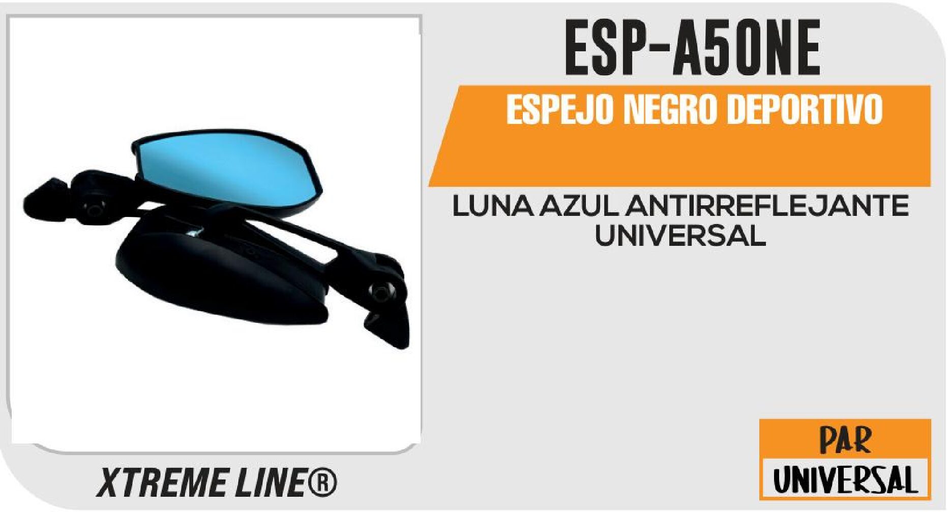 FIN - ESPEJO NEGRO DEPORTIVO / ESP-A50NE