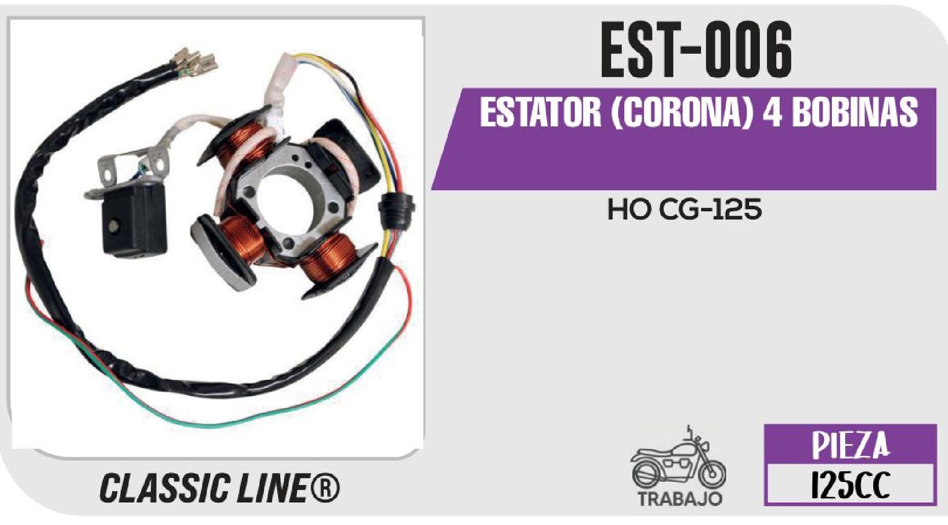EST-006 ESTATOR (CORONA) 4 BOBINAS / EST-006