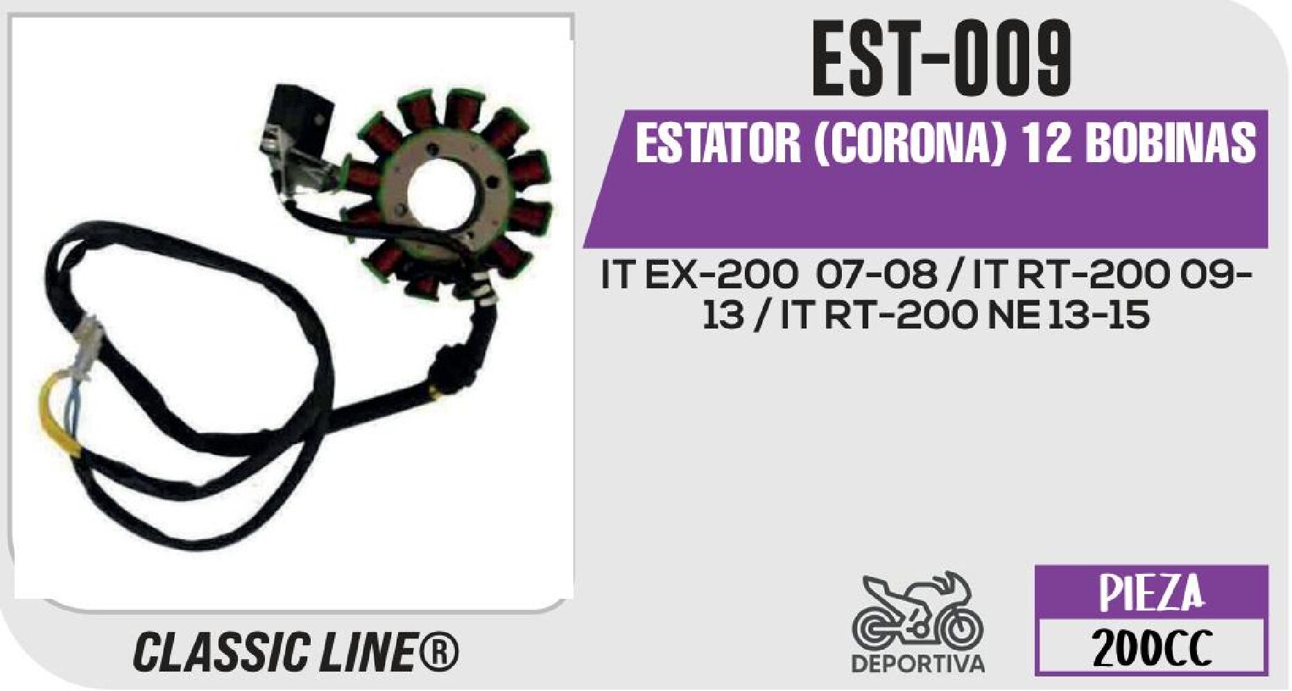 EST-009 ESTATOR (CORONA) 12 BOBINAS / EST-009