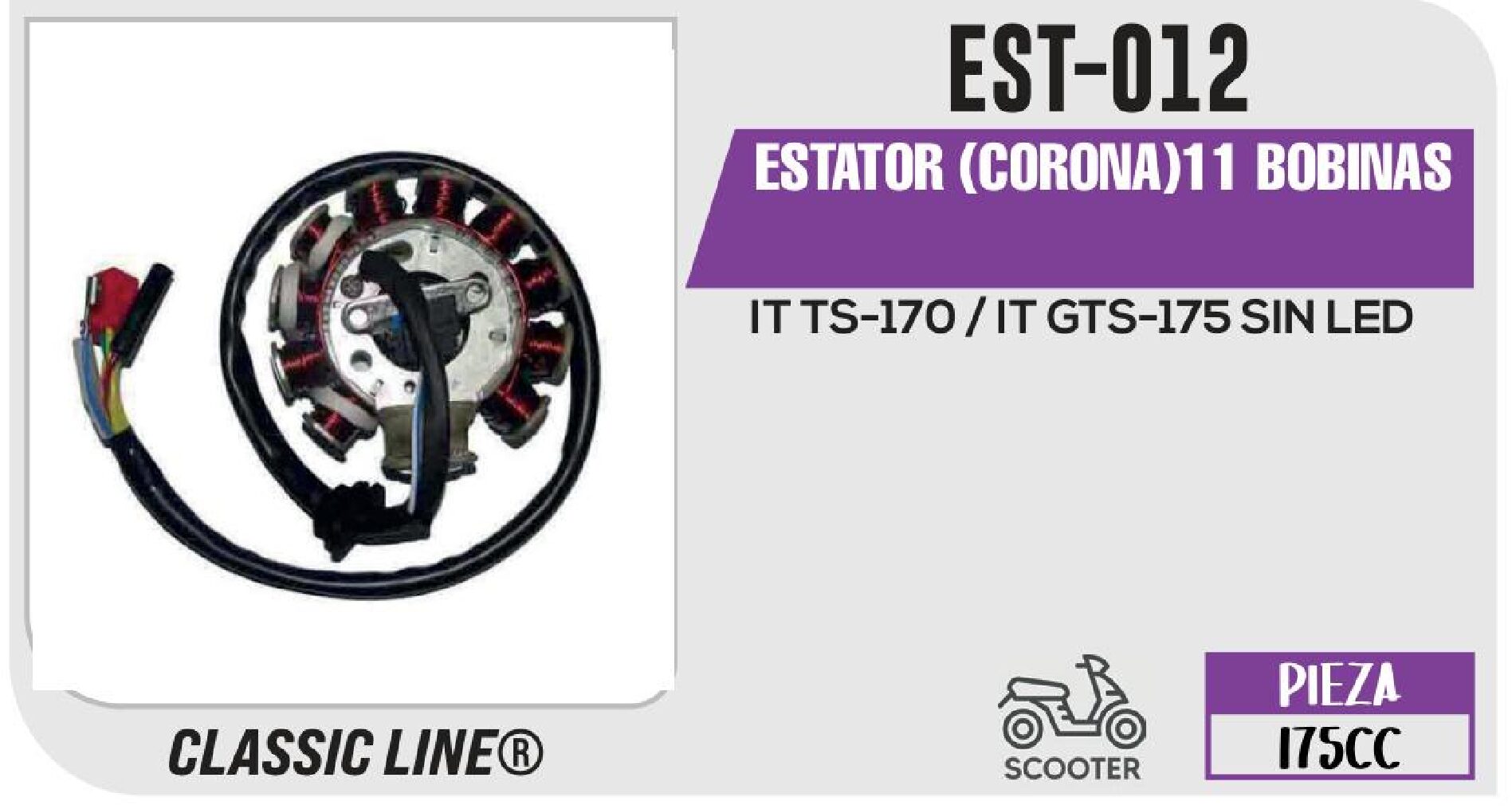 EST-012 ESTATOR (CORONA)11 BOBINAS / EST-012