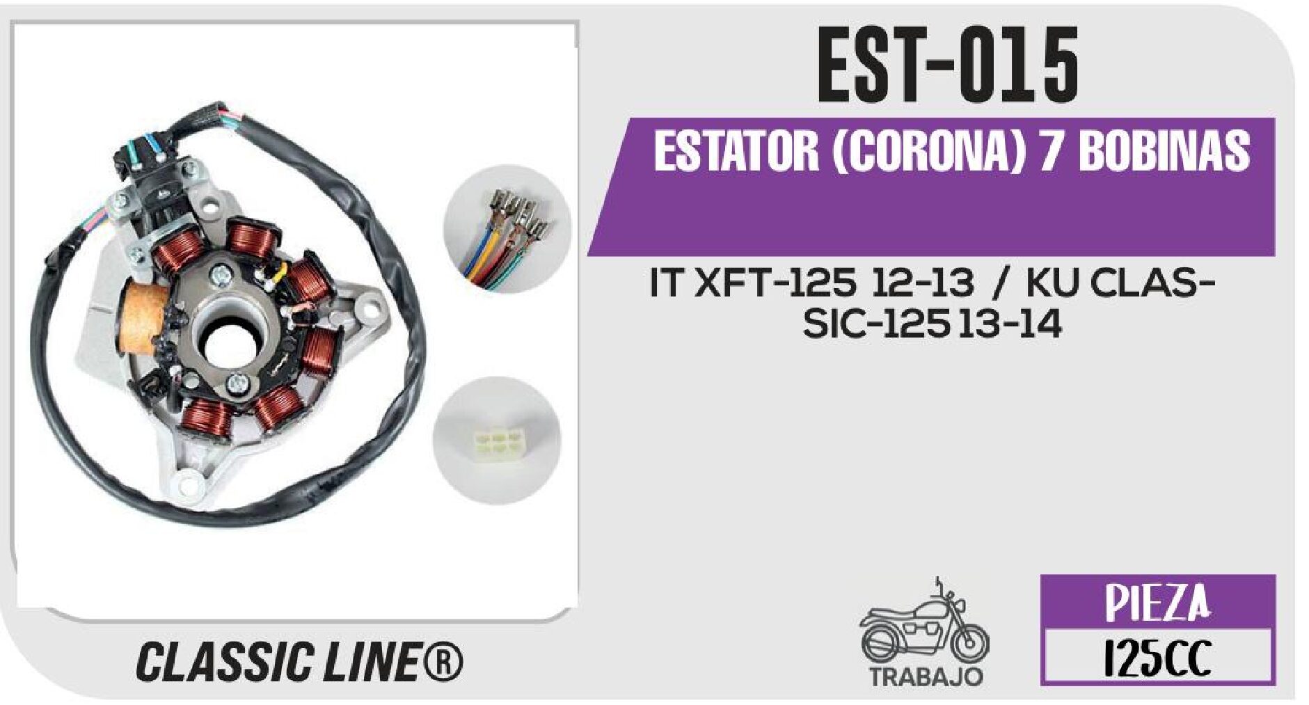 EST-015 ESTATOR (CORONA) 7 BOBINAS / EST-015