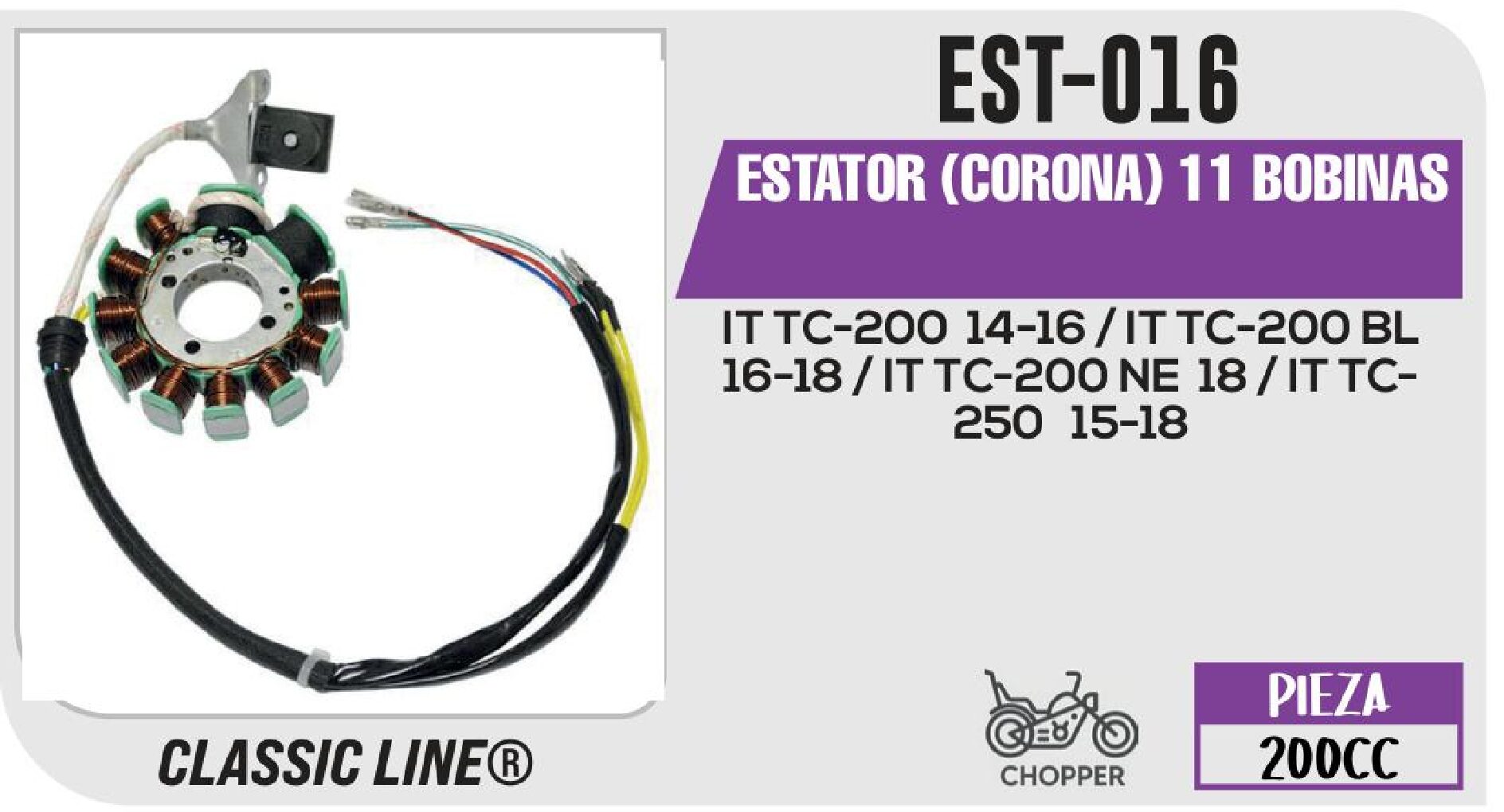 EST-016 ESTATOR (CORONA) 11 BOBINAS / EST-016