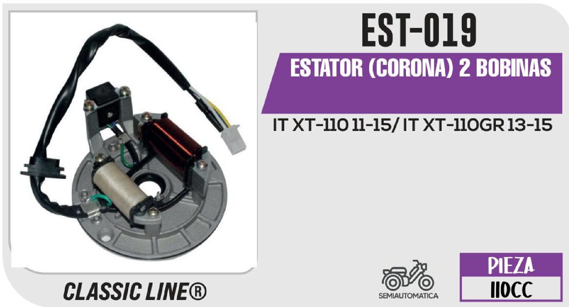 EST-019 ESTATOR (CORONA) 2 BOBINAS / EST-019