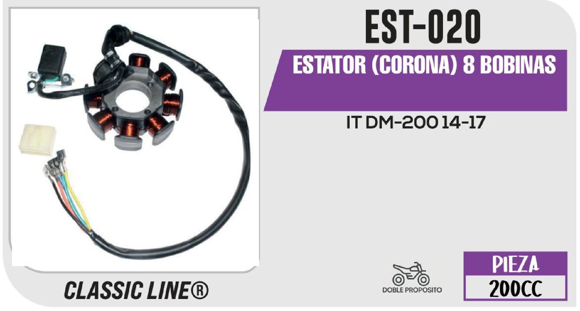 EST-020 ESTATOR (CORONA) 8 BOBINAS / EST-020