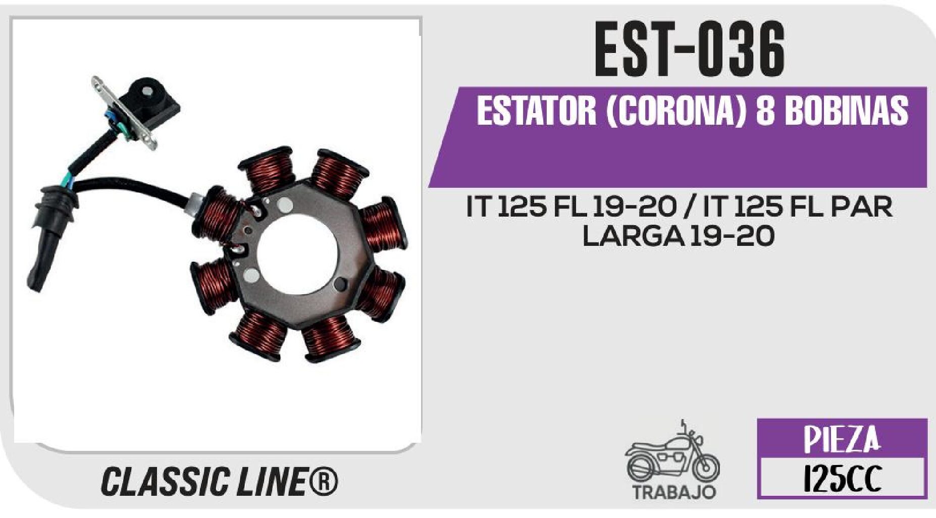 EST-036 ESTATOR (CORONA) 8 BOBINAS / EST-036