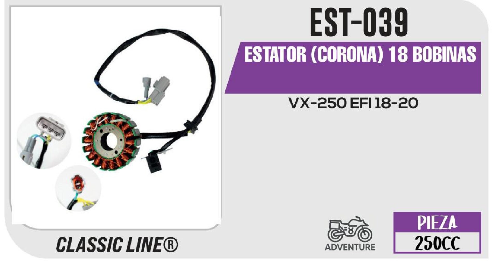 EST-039 ESTATOR (CORONA) 18 BOBINAS / EST-039