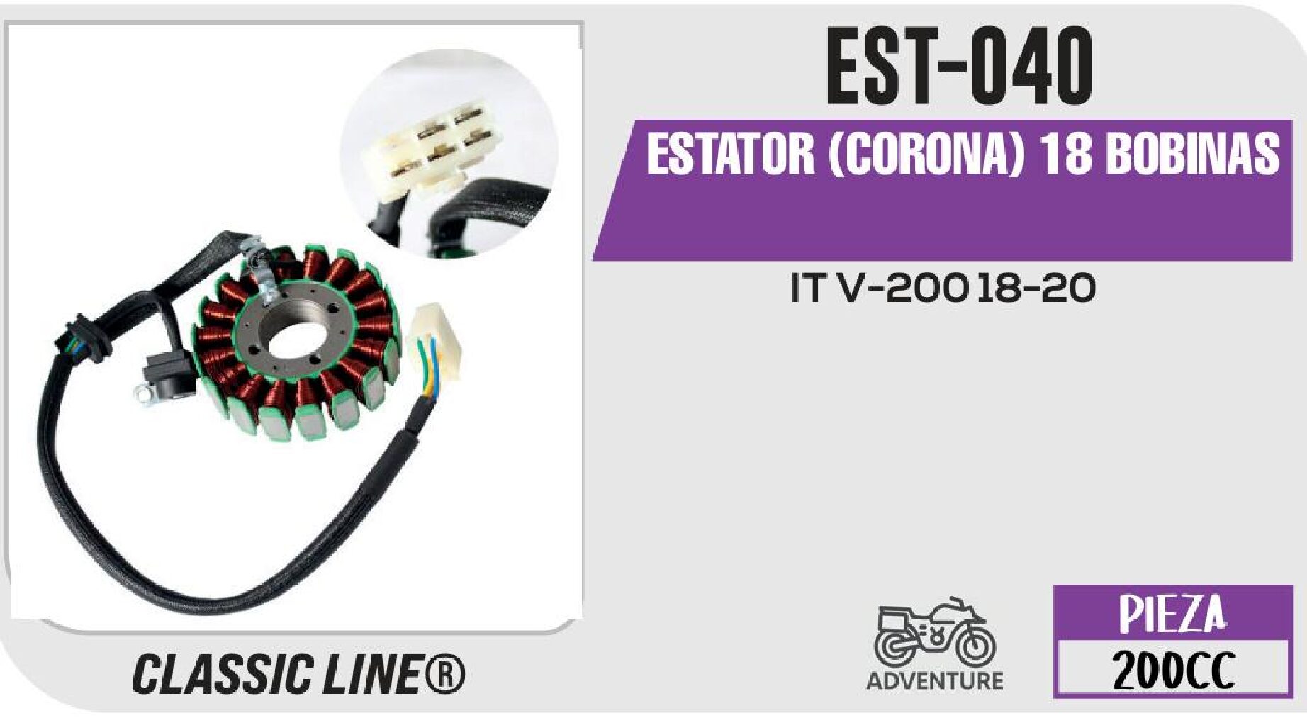 EST-040 ESTATOR (CORONA) 18 BOBINAS / EST-040