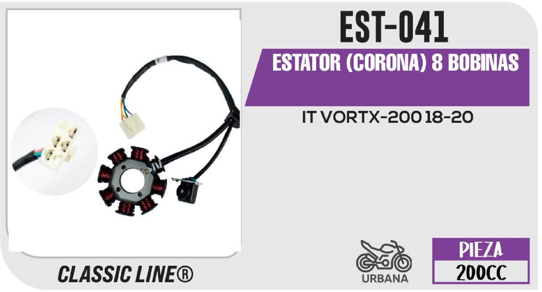EST-041 ESTATOR (CORONA) 8 BOBINAS / EST-041