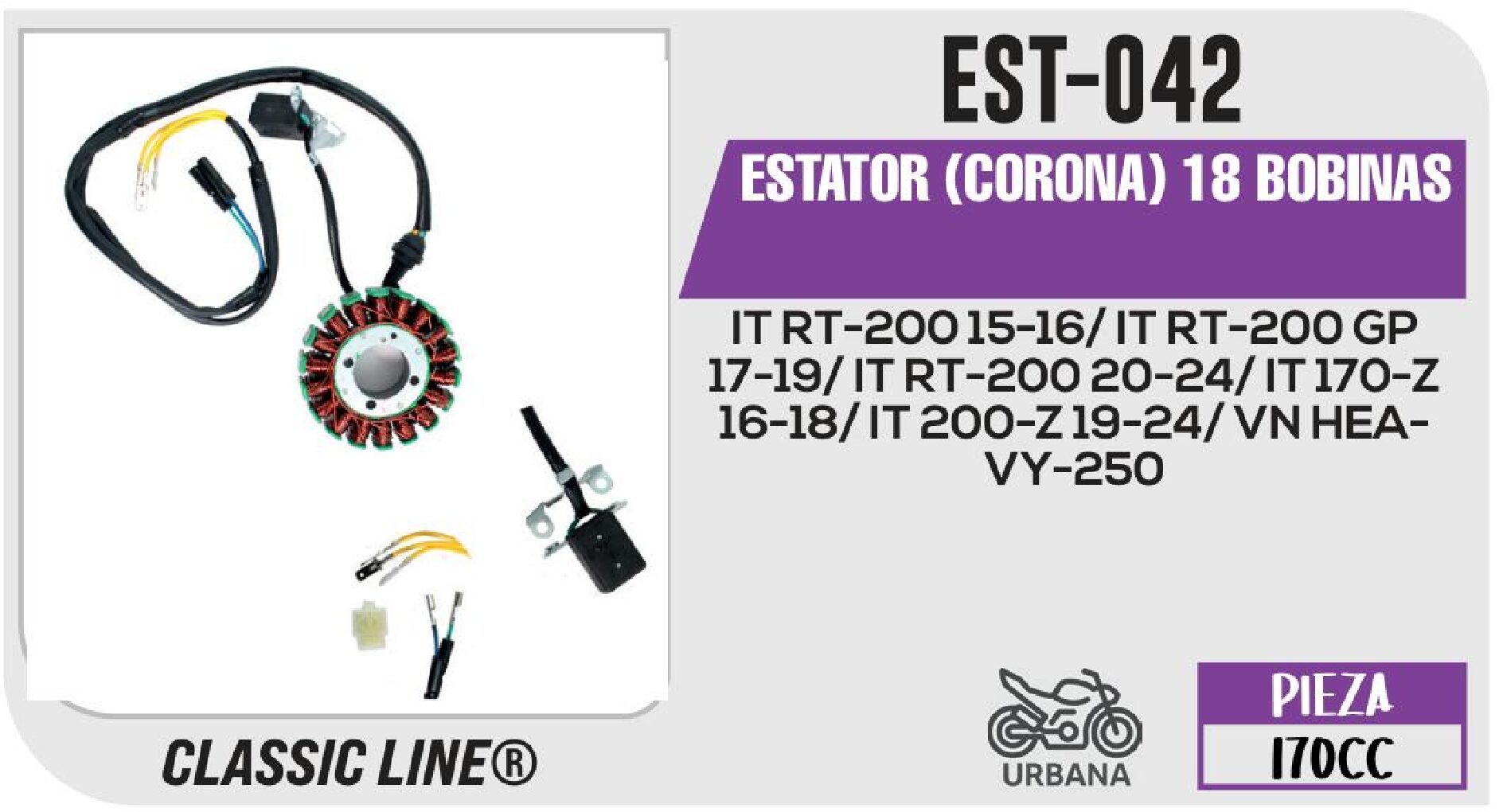 EST-042 ESTATOR (CORONA) 18 BOBINAS / EST-042