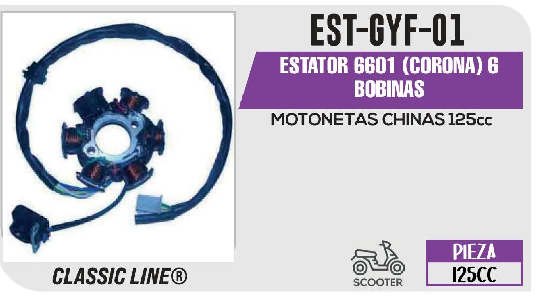 EST-GYF-01 ESTATOR 6601 (CORONA) 6 BOBINAS / EST-GYF-01