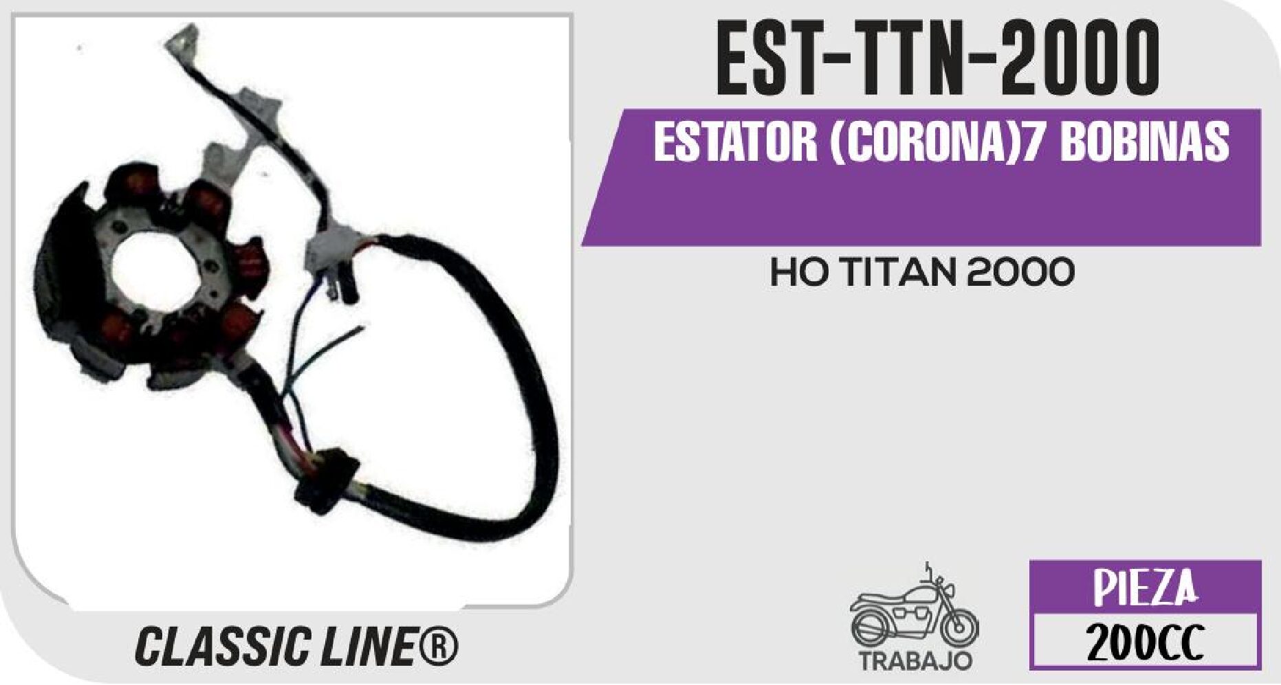 EST-TTN-2000 ESTATOR (CORONA)7 BOBINAS / EST-TTN-2000