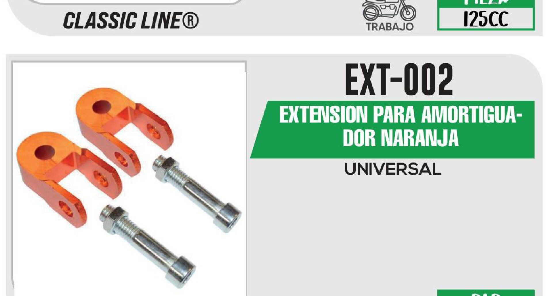 EXT-002 EXTENSION PARA AMORTIGUADOR NARANJA / EXT-002