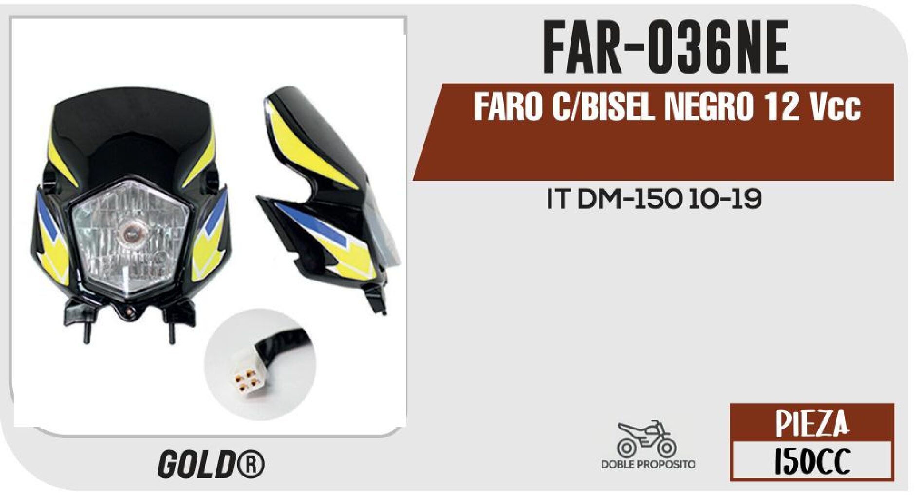 SHOP - FARO C/BISEL NEGRO 12 Vcc / FAR-036NE