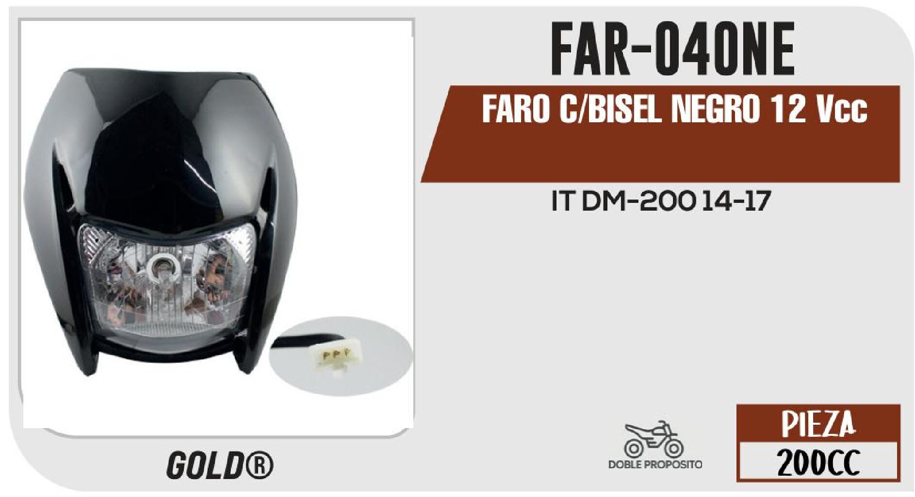 FARO C/BISEL NEGRO 12 Vcc / FAR-040NE