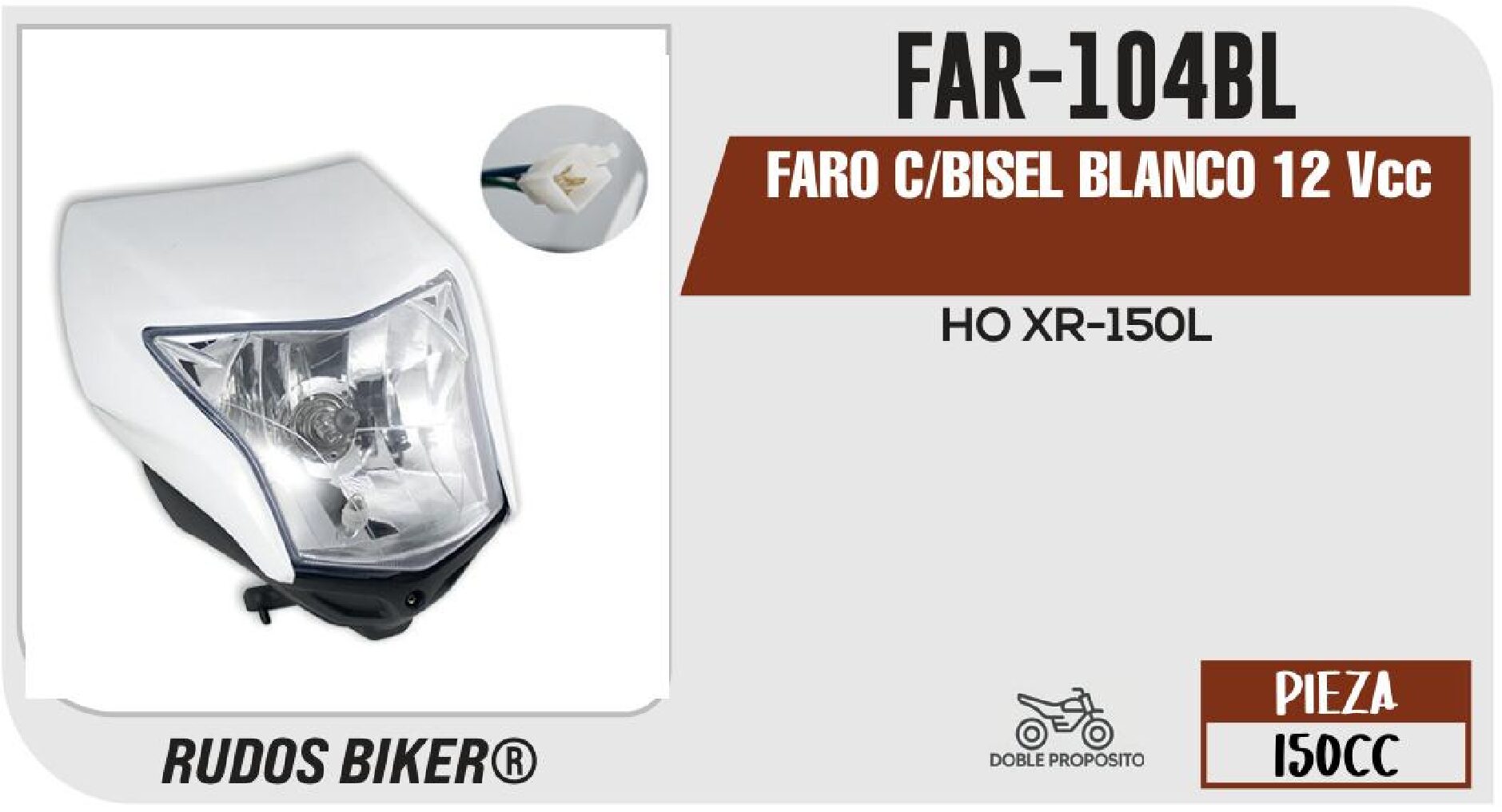 FARO C/BISEL BLANCO 12 Vcc / FAR-104BL