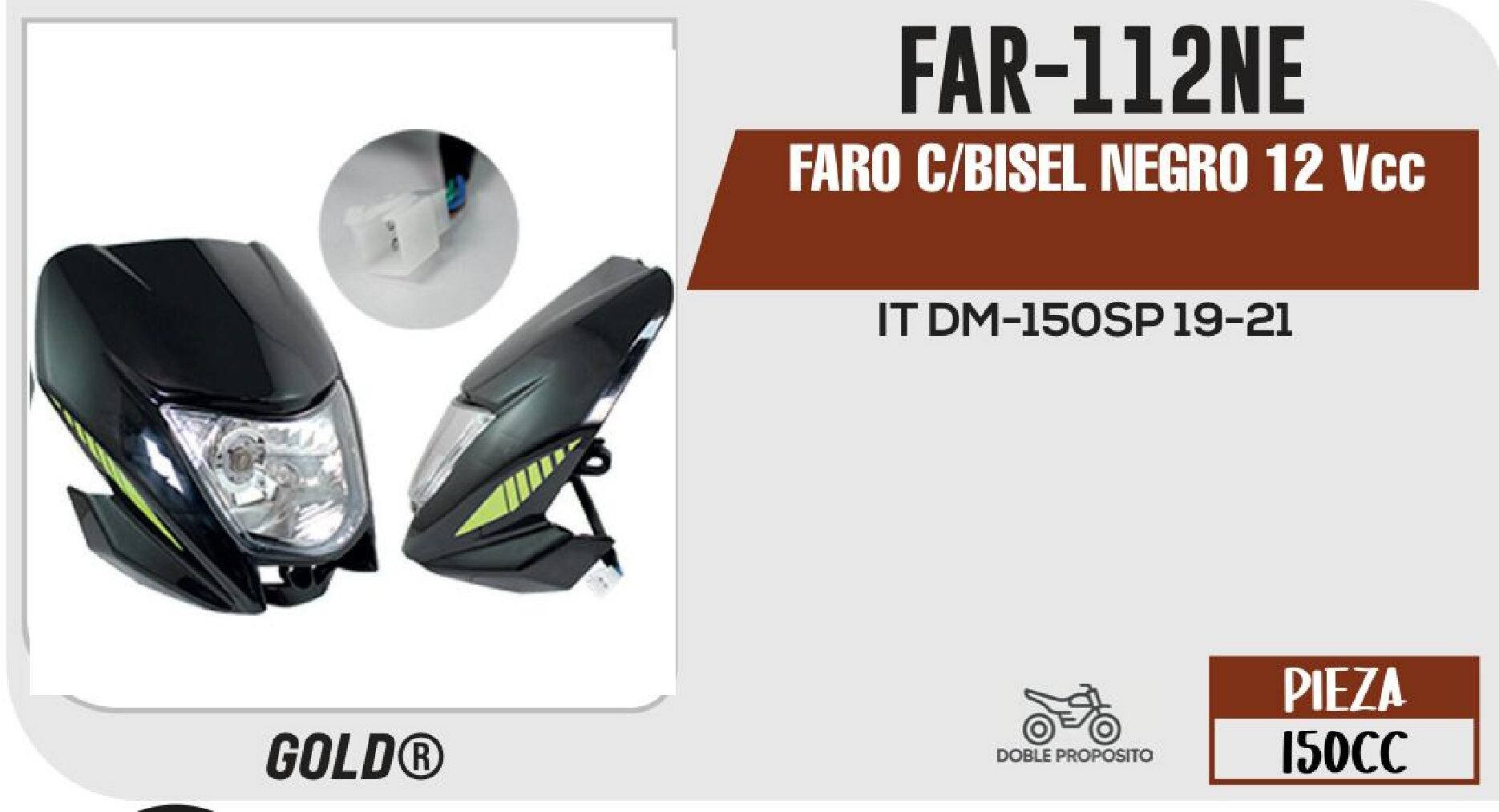 SHOP - FARO C/BISEL NEGRO 12 Vcc / FAR-112NE
